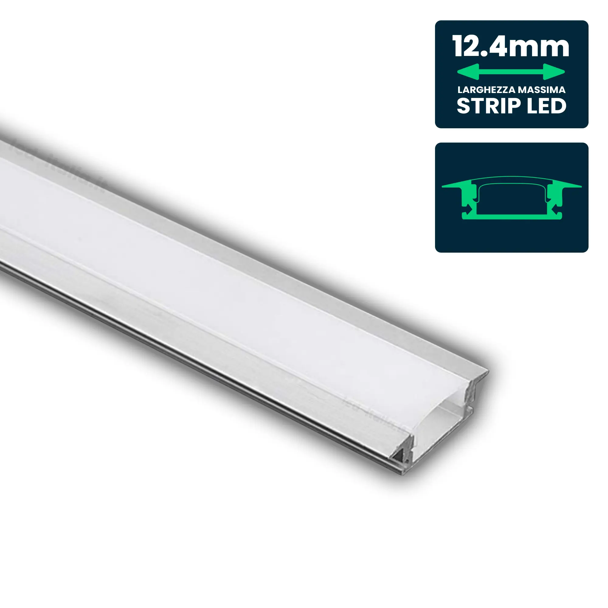 Profilé aluminium linéaire pour ruban LED — IP20 (VT-8156)