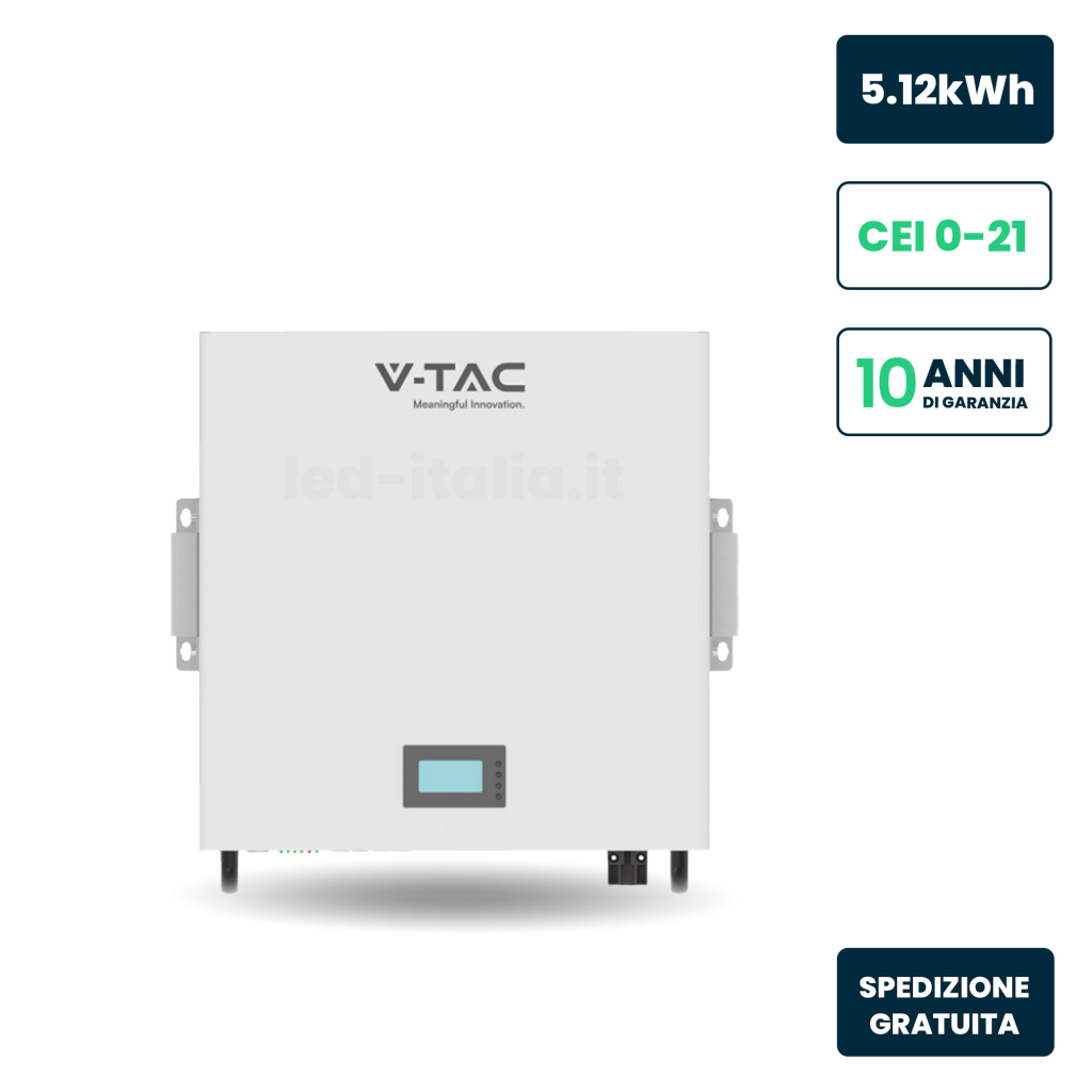 Batterie de stockage solaire 5,12 kWh — V-TAC (VT48100E-W)