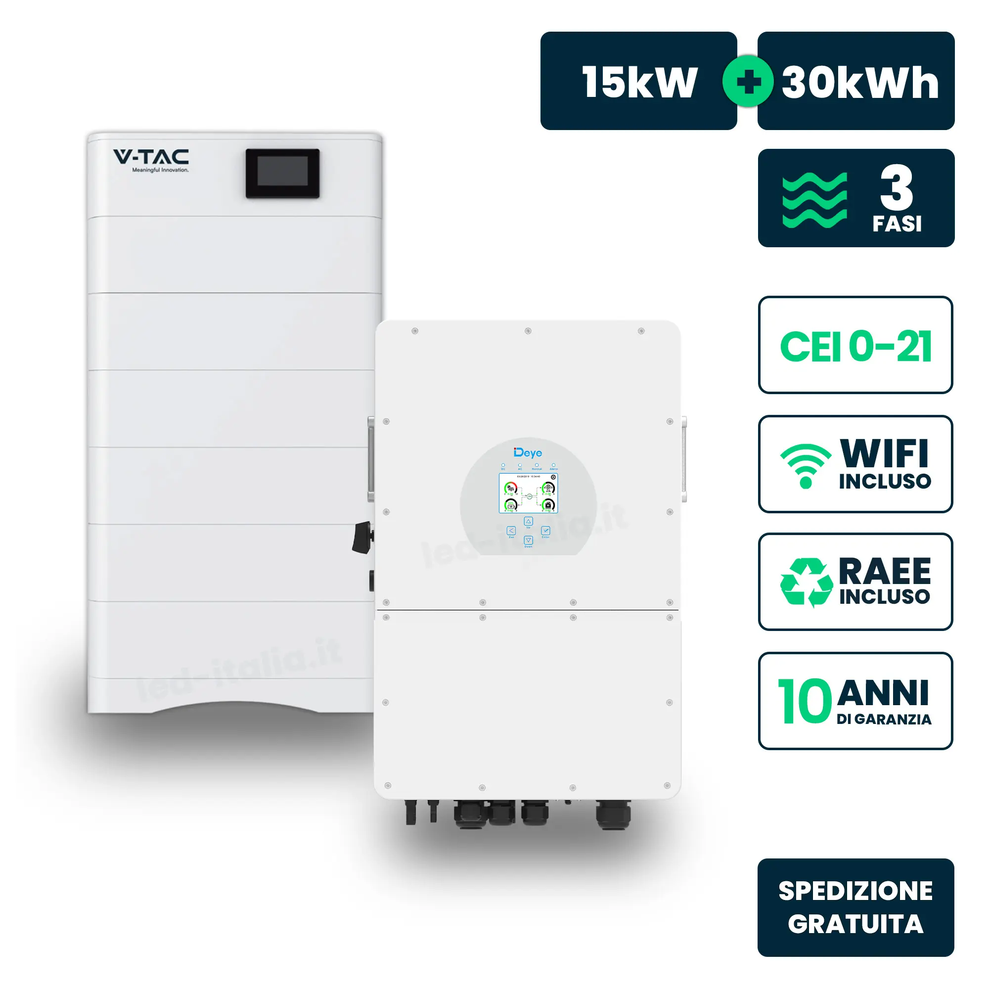 Kit solaire complet 15 kW — 30,72 kWh