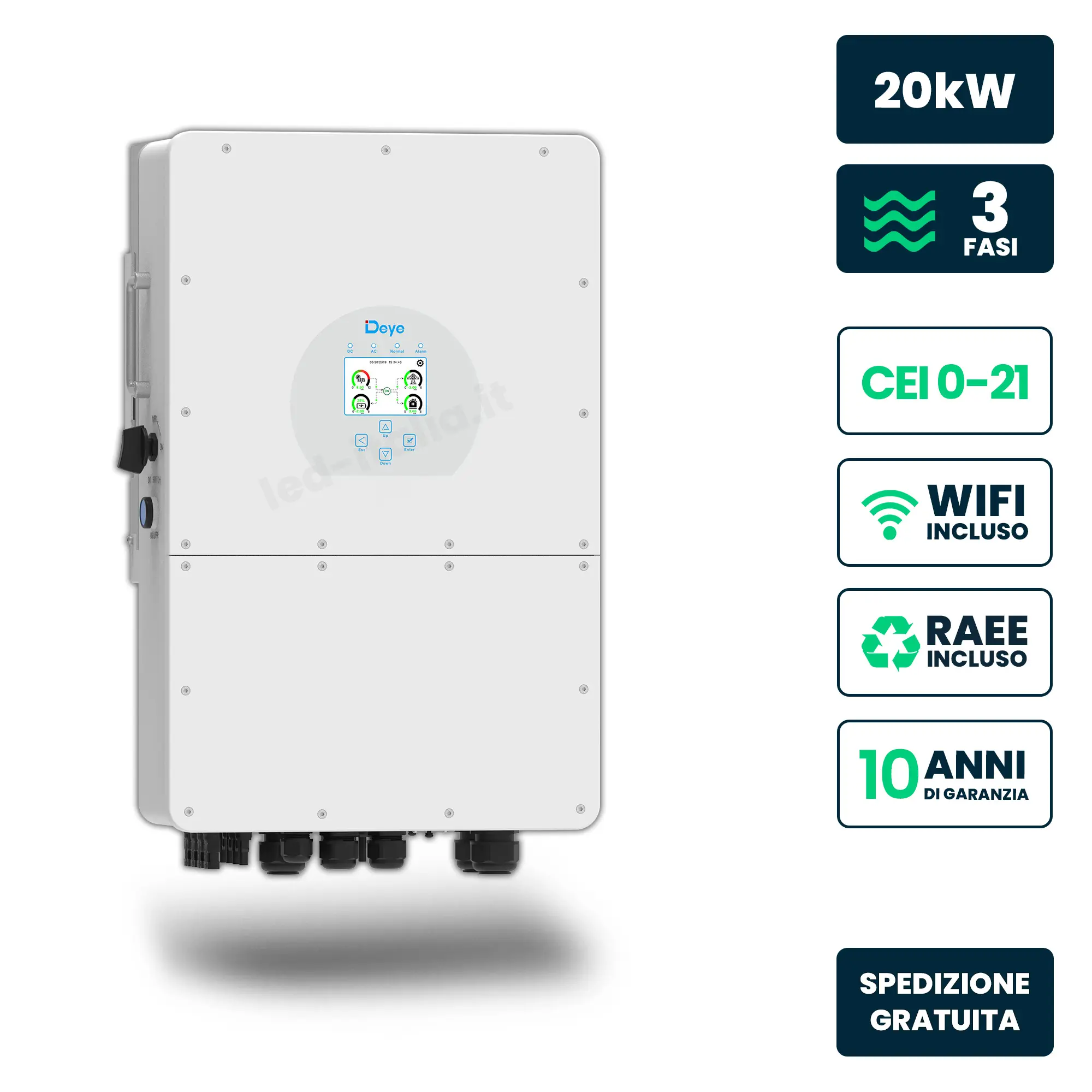 Onduleur solaire 20 kW — Deye (SUN-20K-SG01HP3-EU-AM2)