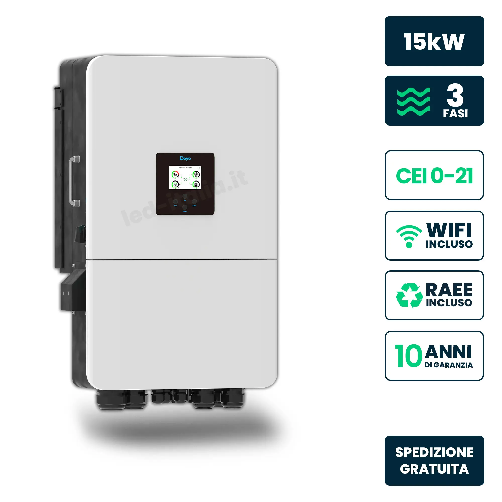 Onduleur solaire 15 kW — Deye (SUN-15K-SG05LP3-EU-SM2)