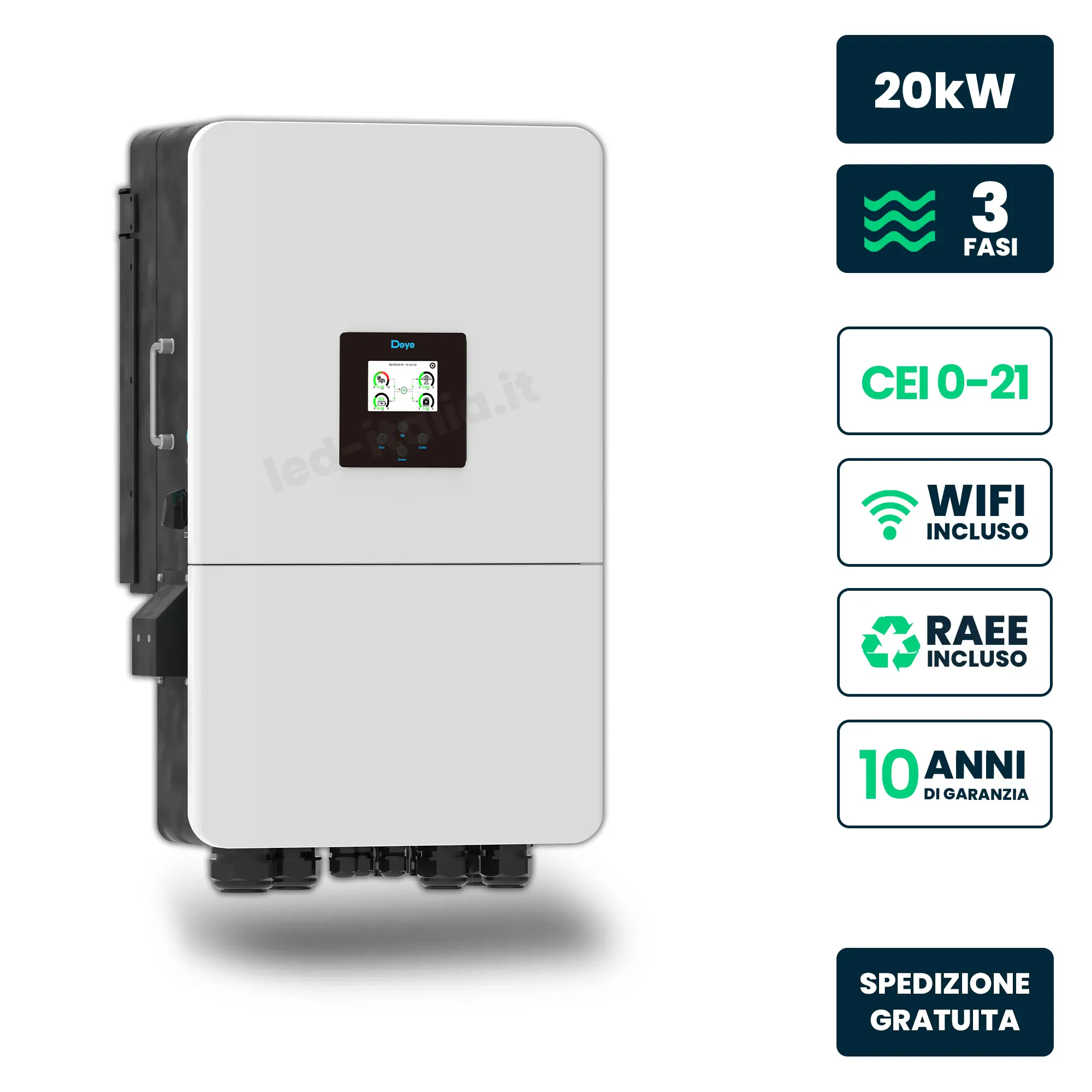 Onduleur solaire 20 kW — Deye (SUN-20K-SG05LP3-EU-SM2)
