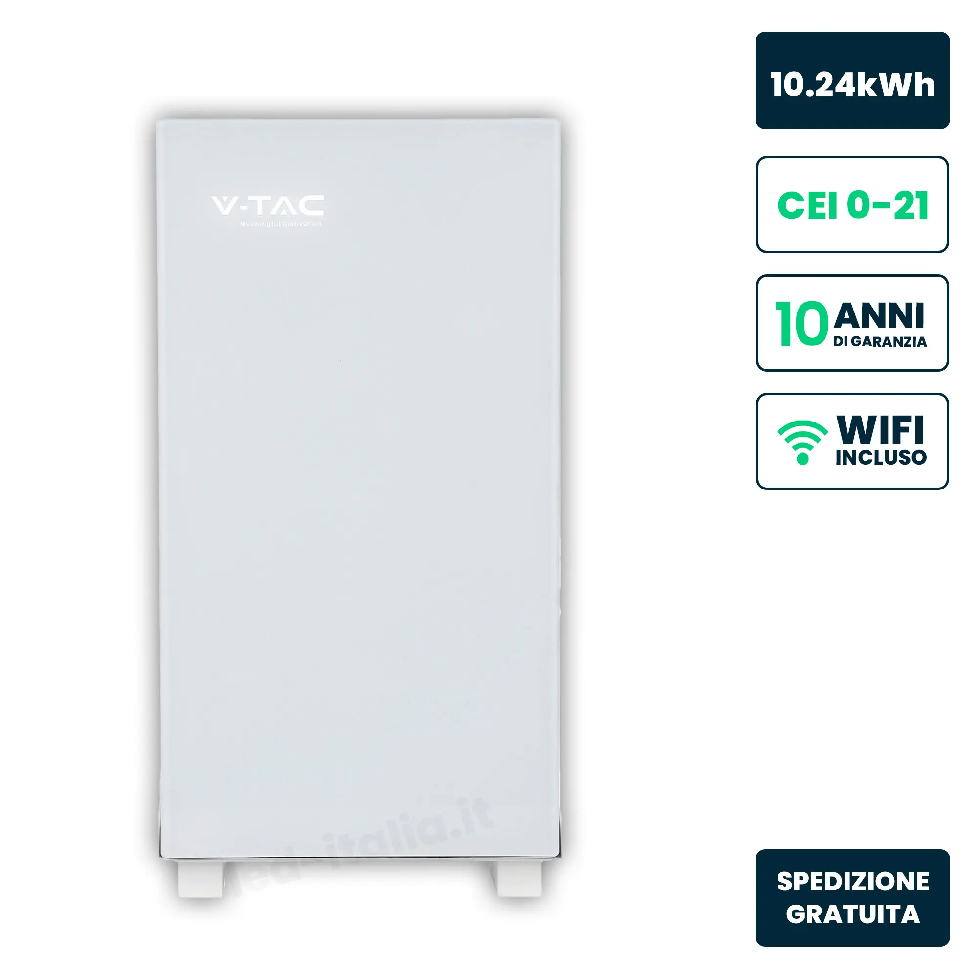 Batterie de stockage solaire 10,24 kWh — V-TAC (VT-10240W)