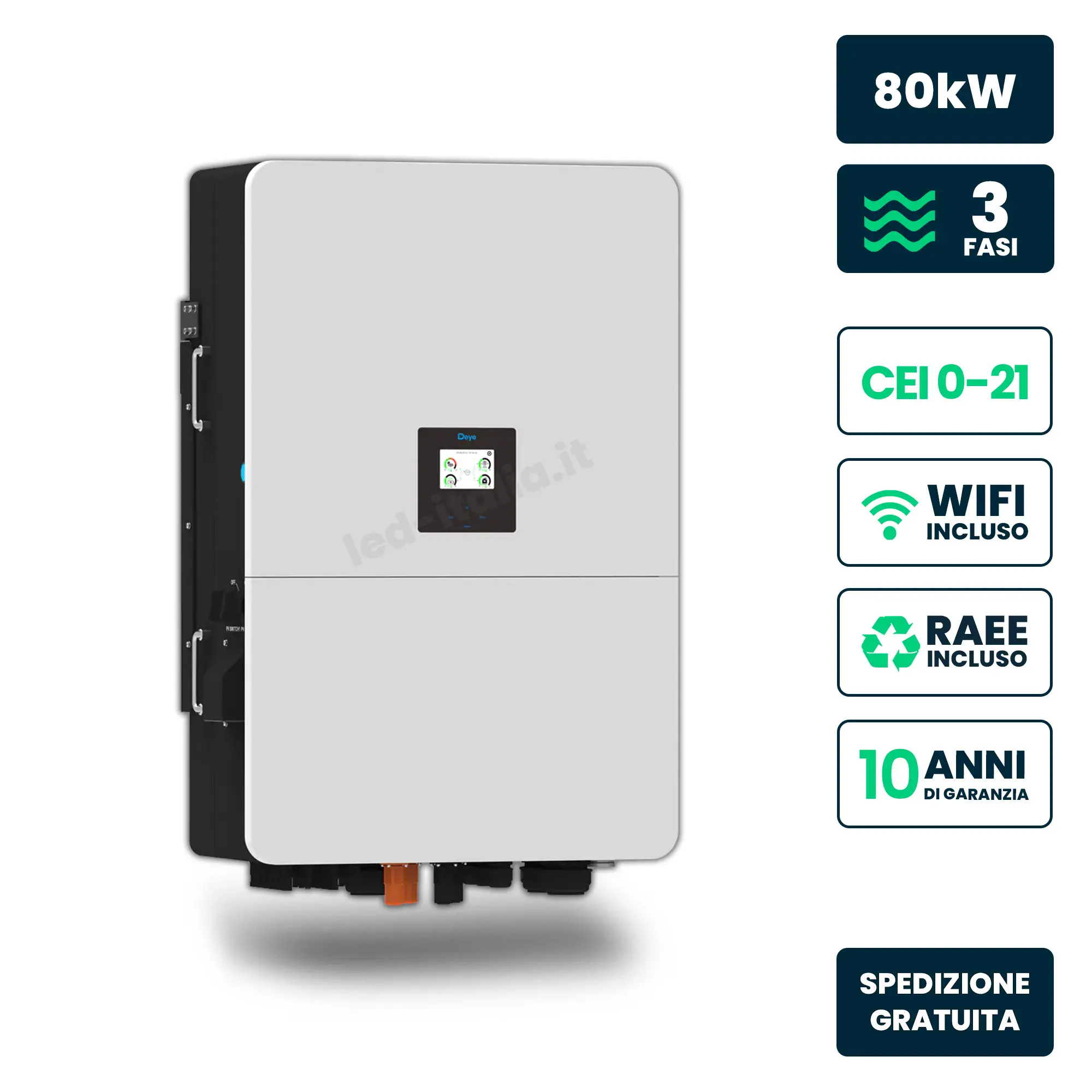 Onduleur solaire 80 kW — Deye (SUN-80K-SG02HP3-EU-EM6)