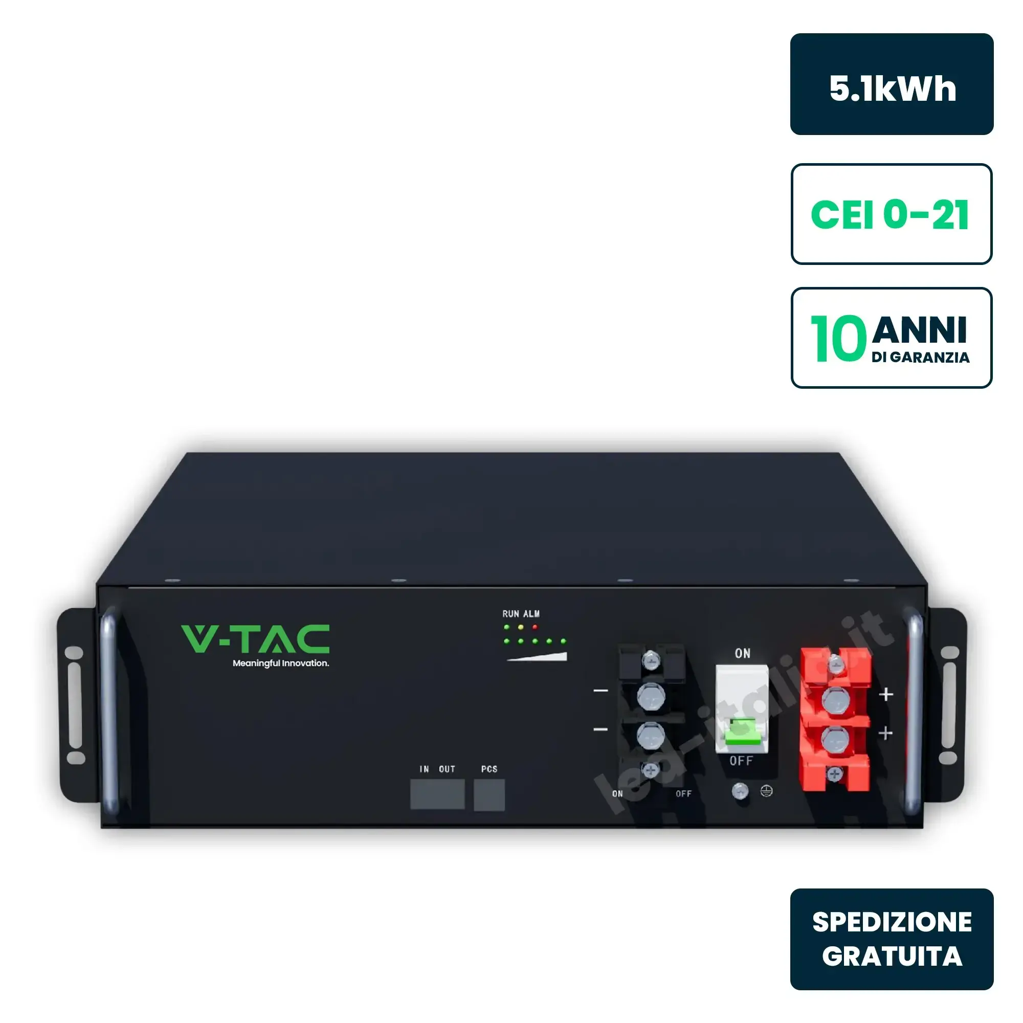 Batterie de stockage solaire 5,12 kWh — V-TAC (VT-51201-B)