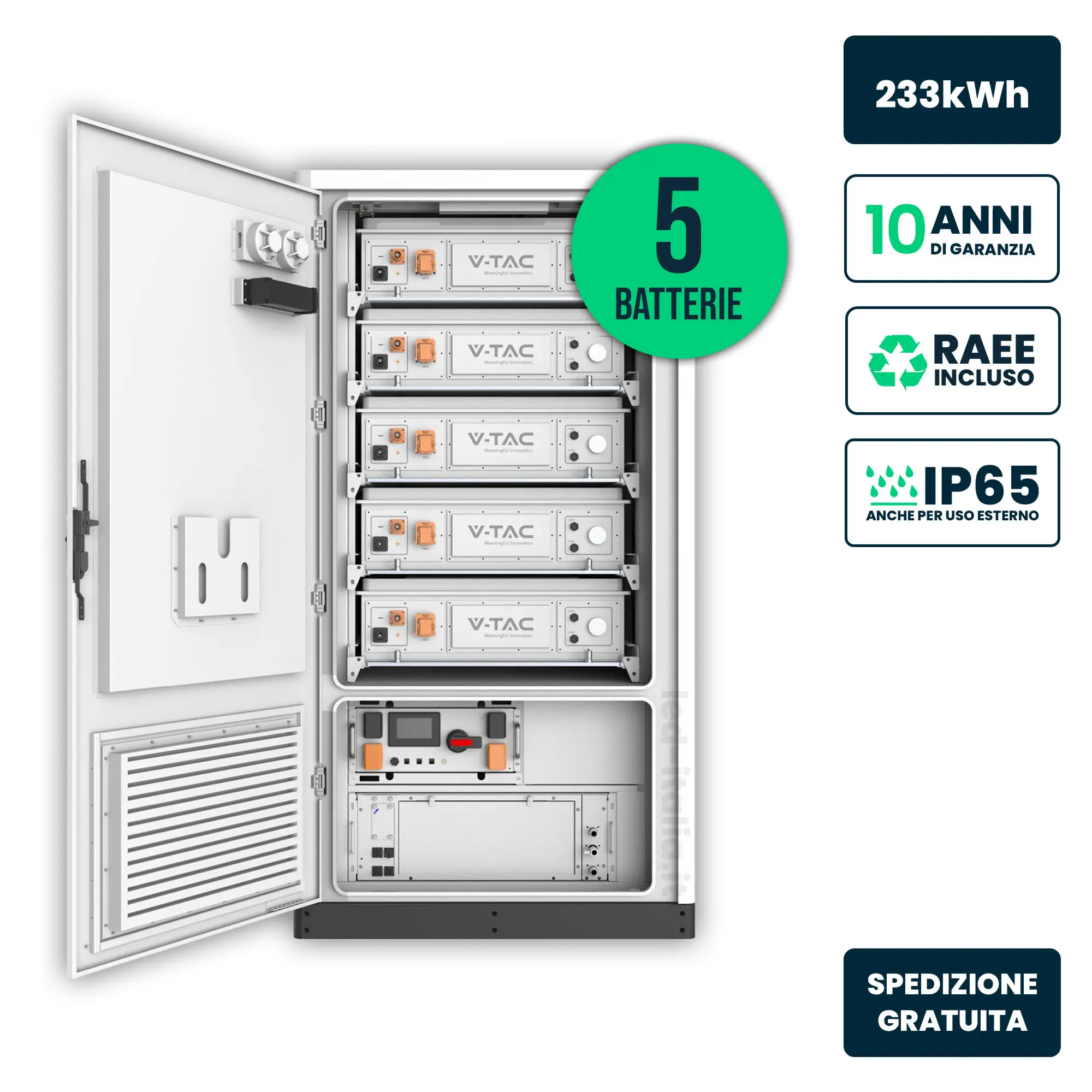 Batterie de stockage solaire 232,96 kWh — V-TAC