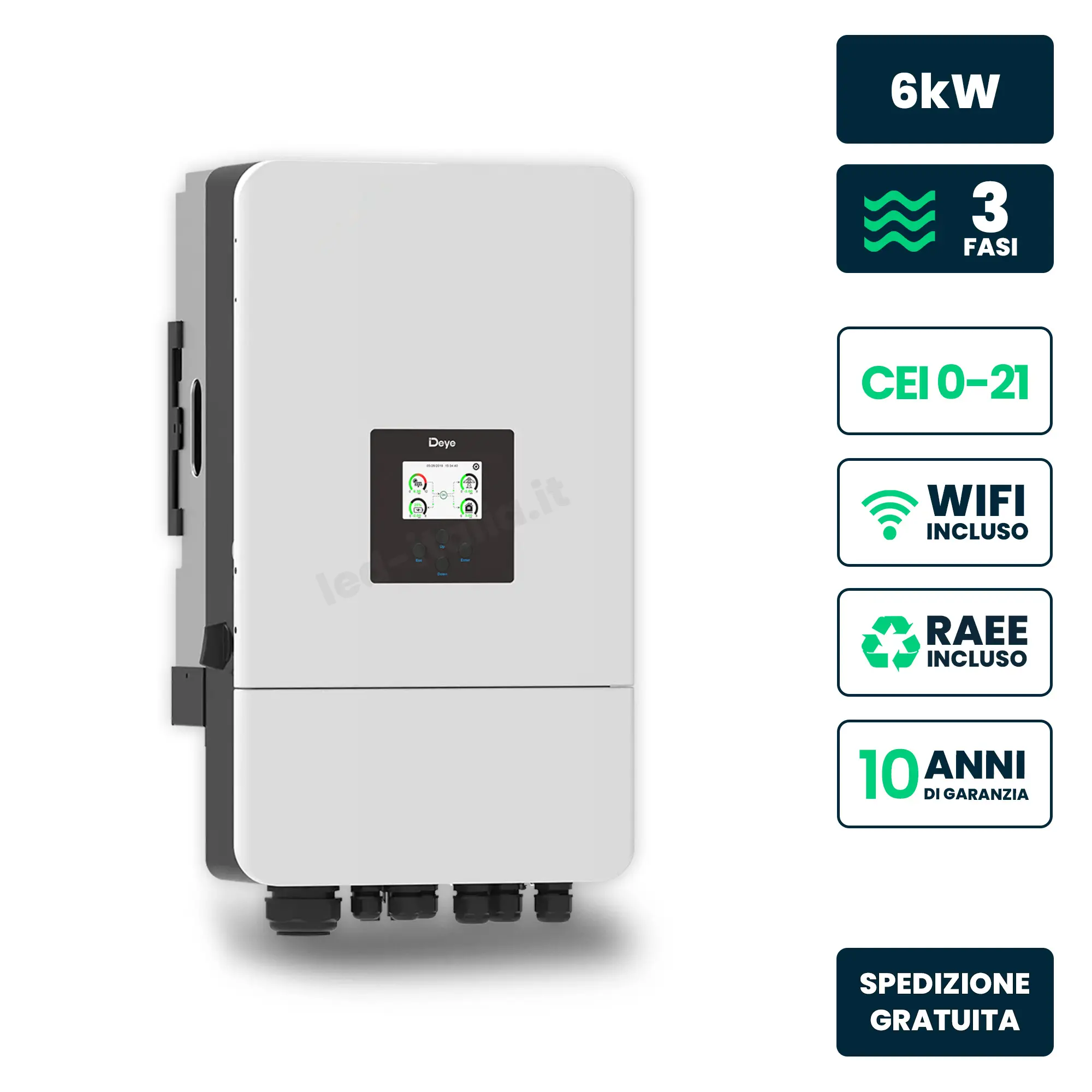 Onduleur solaire 6 kW — Deye (SUN-6K-SG05LP3-EU-SM2)