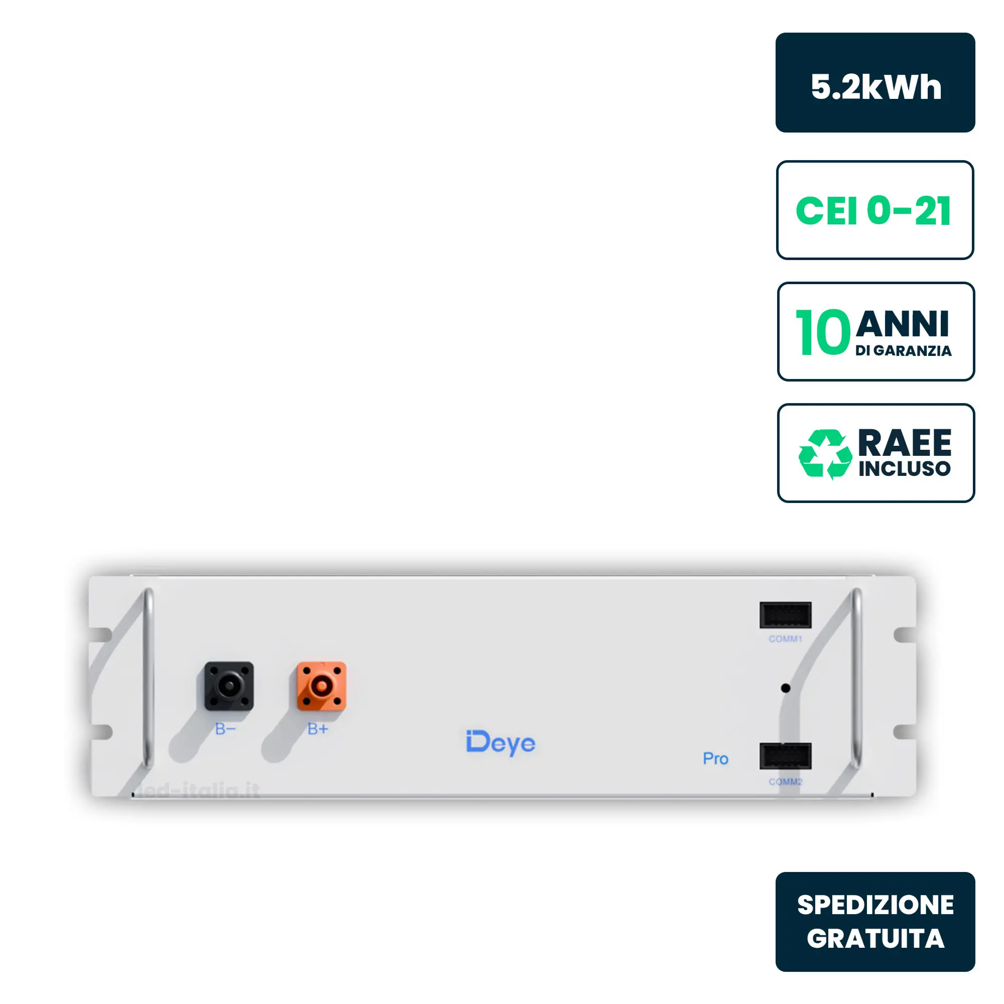 Batterie de stockage solaire 5,12 kWh — Deye (BOS-GPRO)