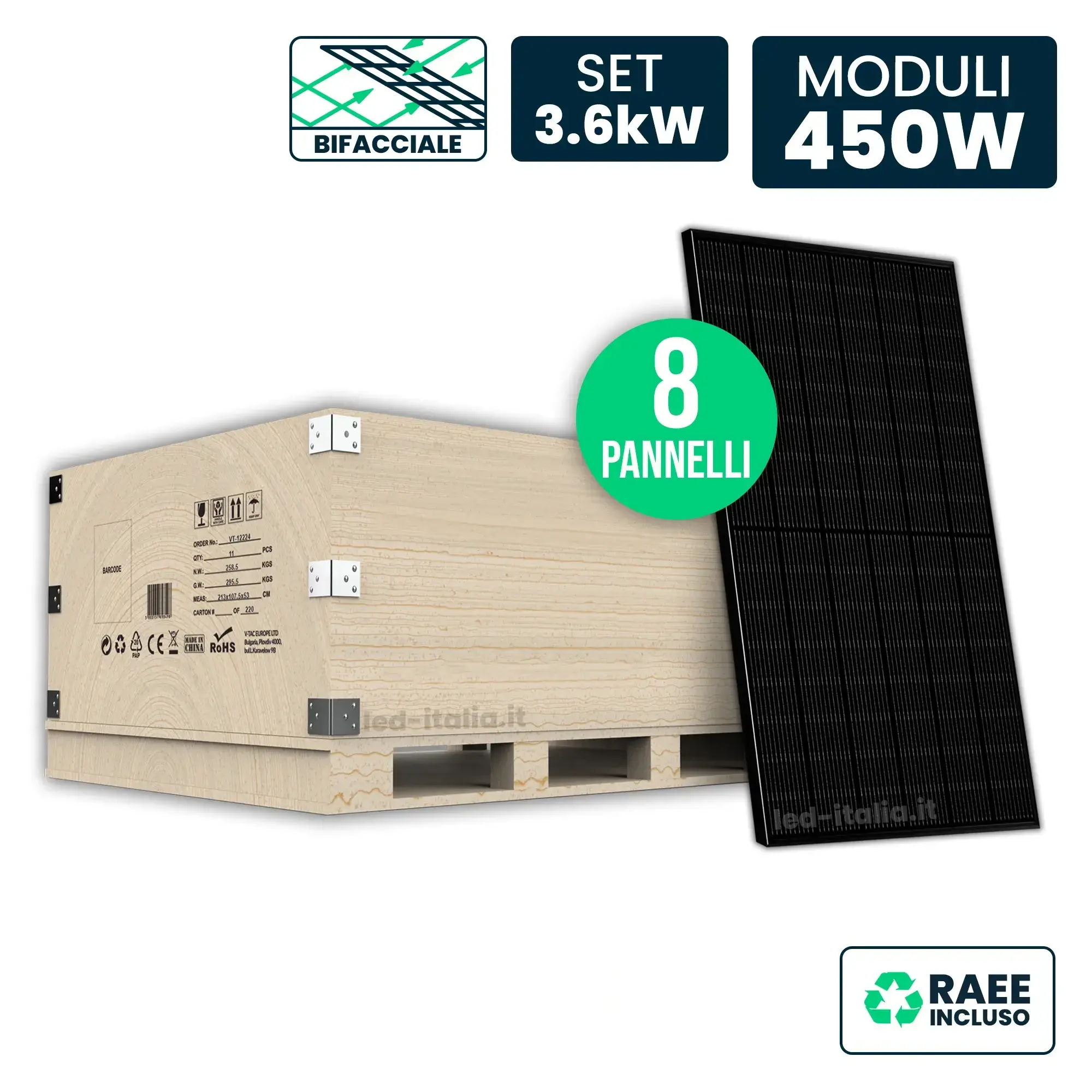 Panneau solaire photovoltaïque 450 Wp (124513)