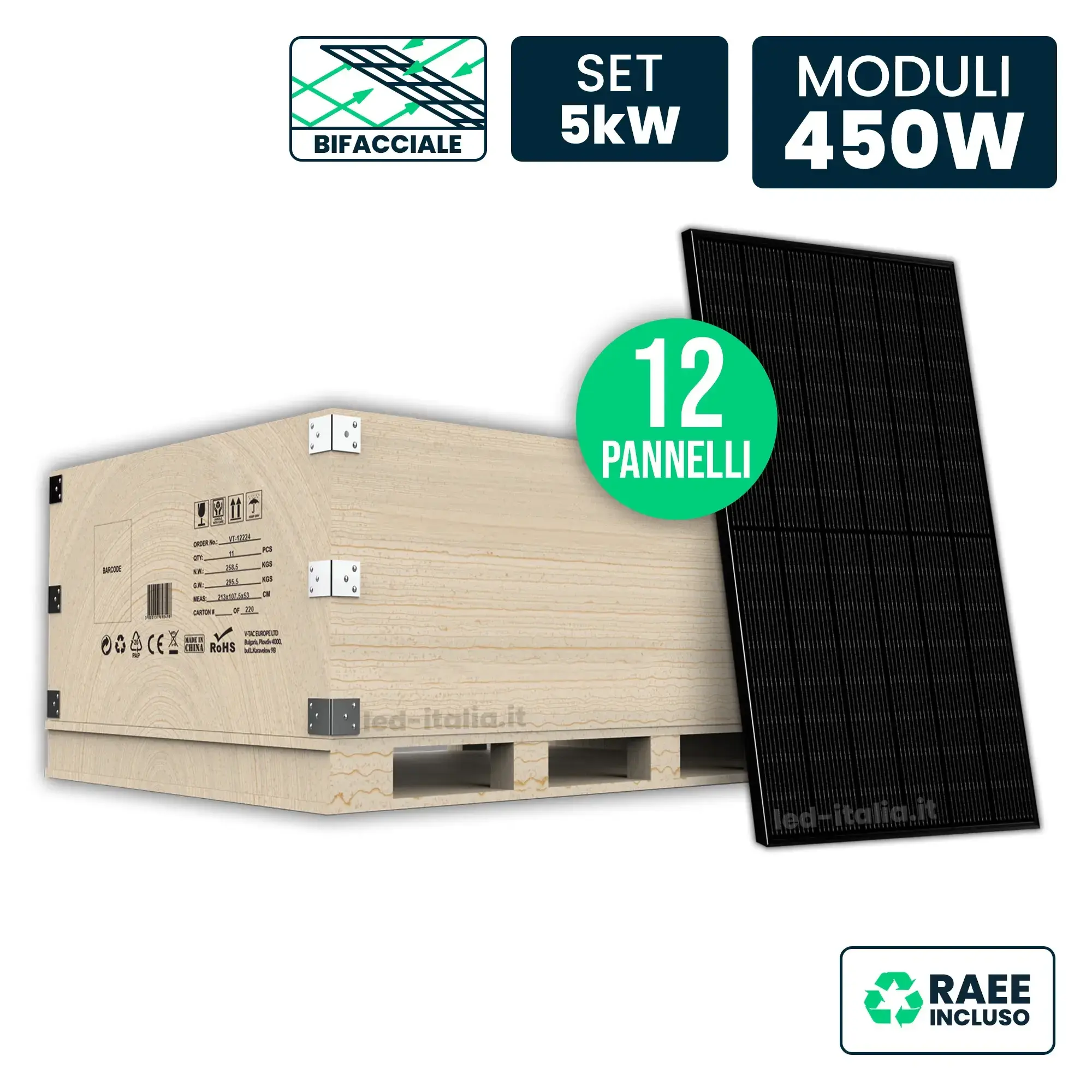 Panneau solaire photovoltaïque 450 Wp (124515)
