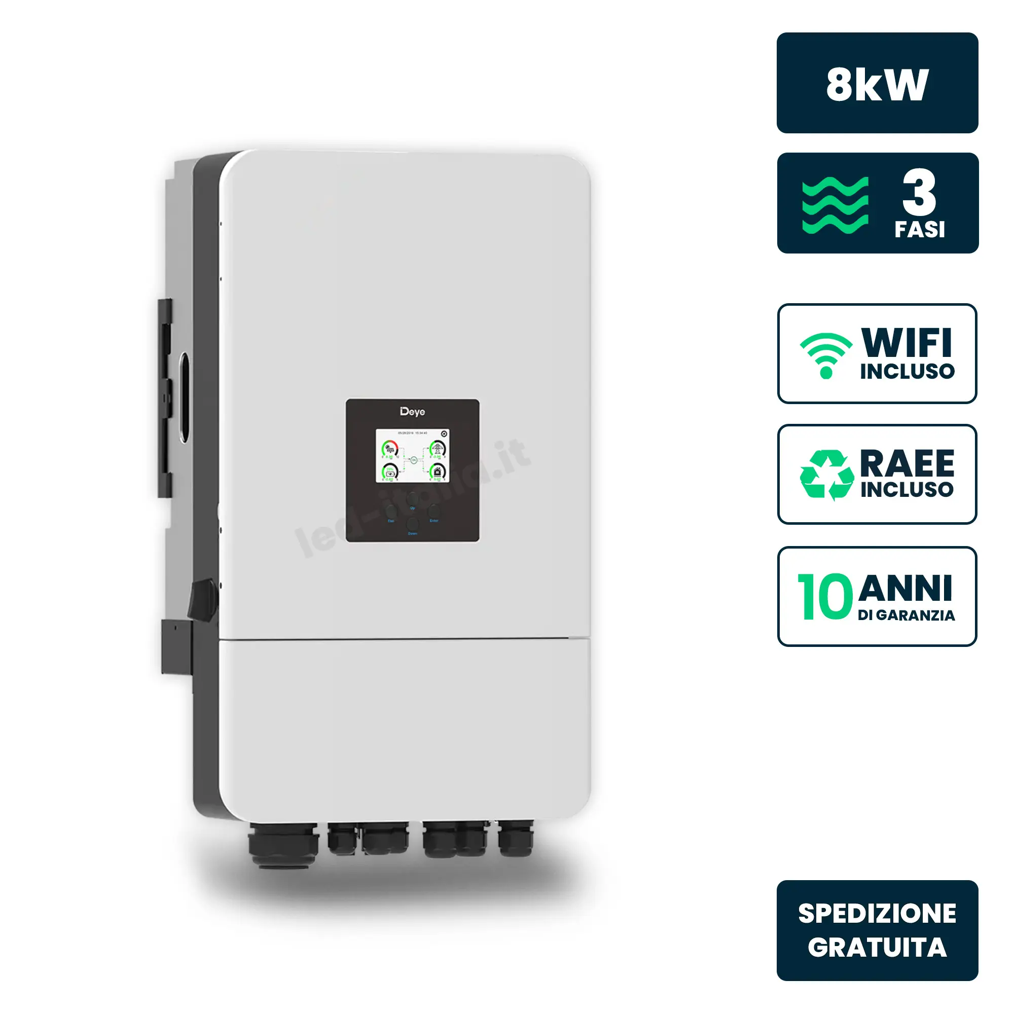 Onduleur solaire 8 kW — Deye (SUN-8K-SG05LP3-EU-SM2)