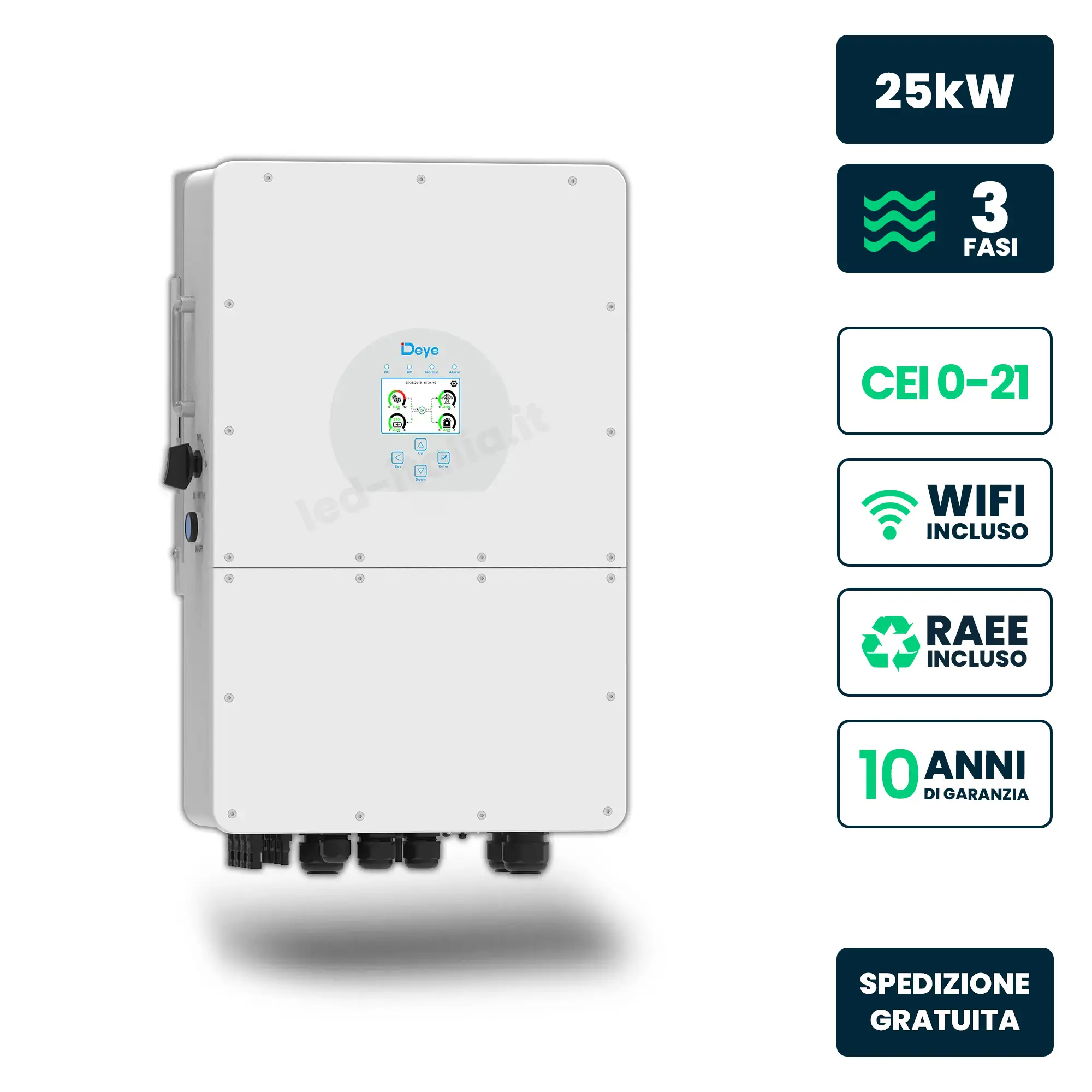 Onduleur solaire 25 kW — Deye (SUN-25K-SG01HP3-EU-AM2)