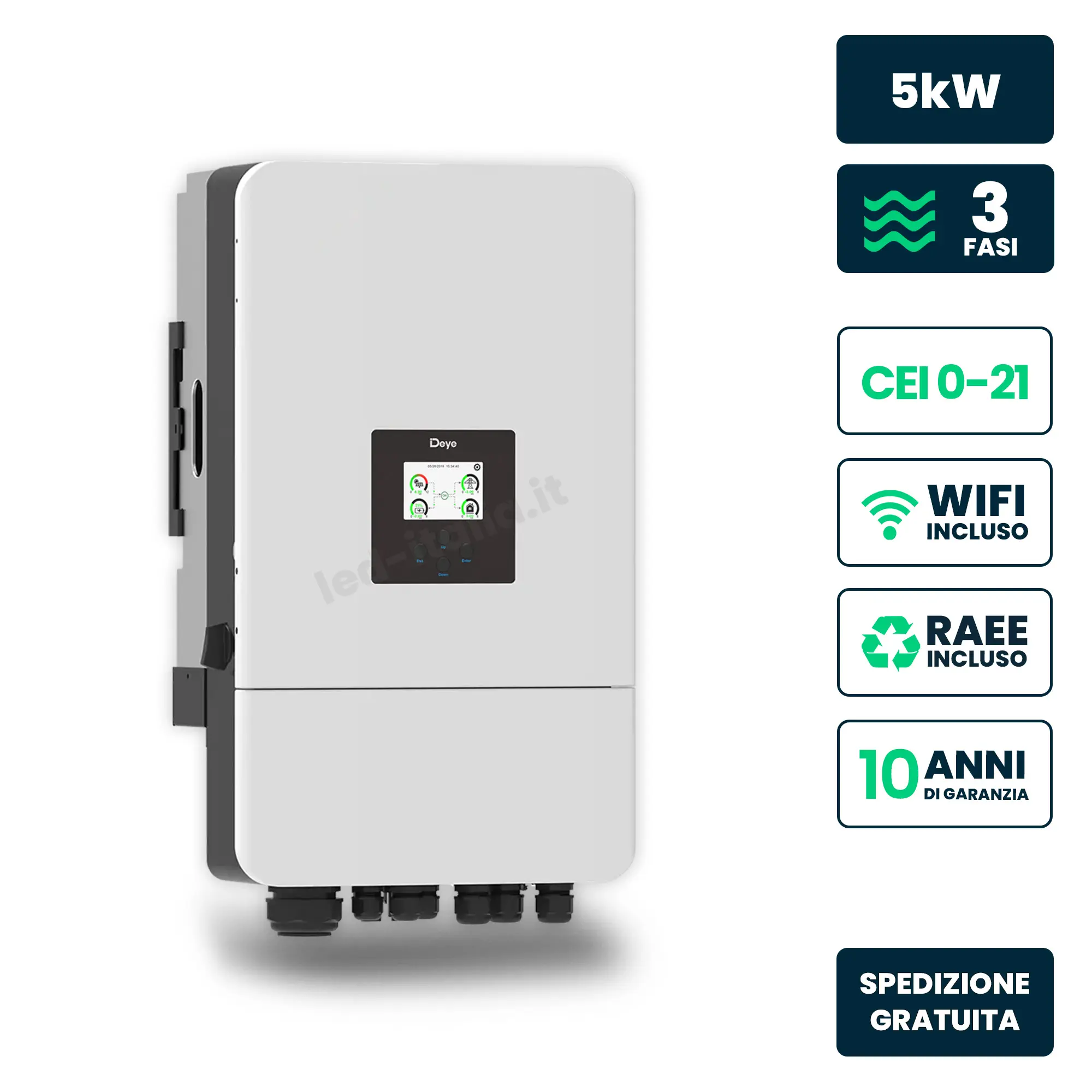 Onduleur solaire 5 kW — Deye (SUN-5K-SG05LP3-EU-SM2)