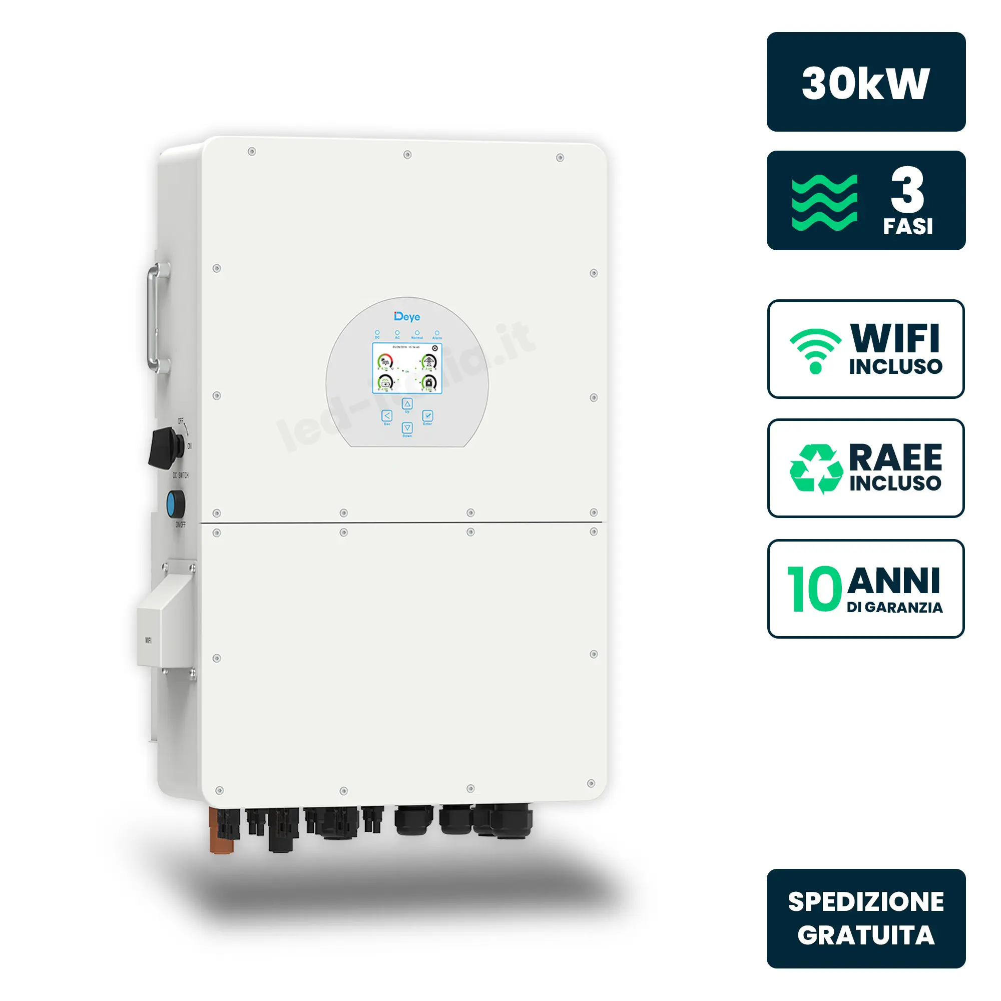 Onduleur solaire 30 kW — Deye (SUN-30K-SG02HP3-EU-AM3)