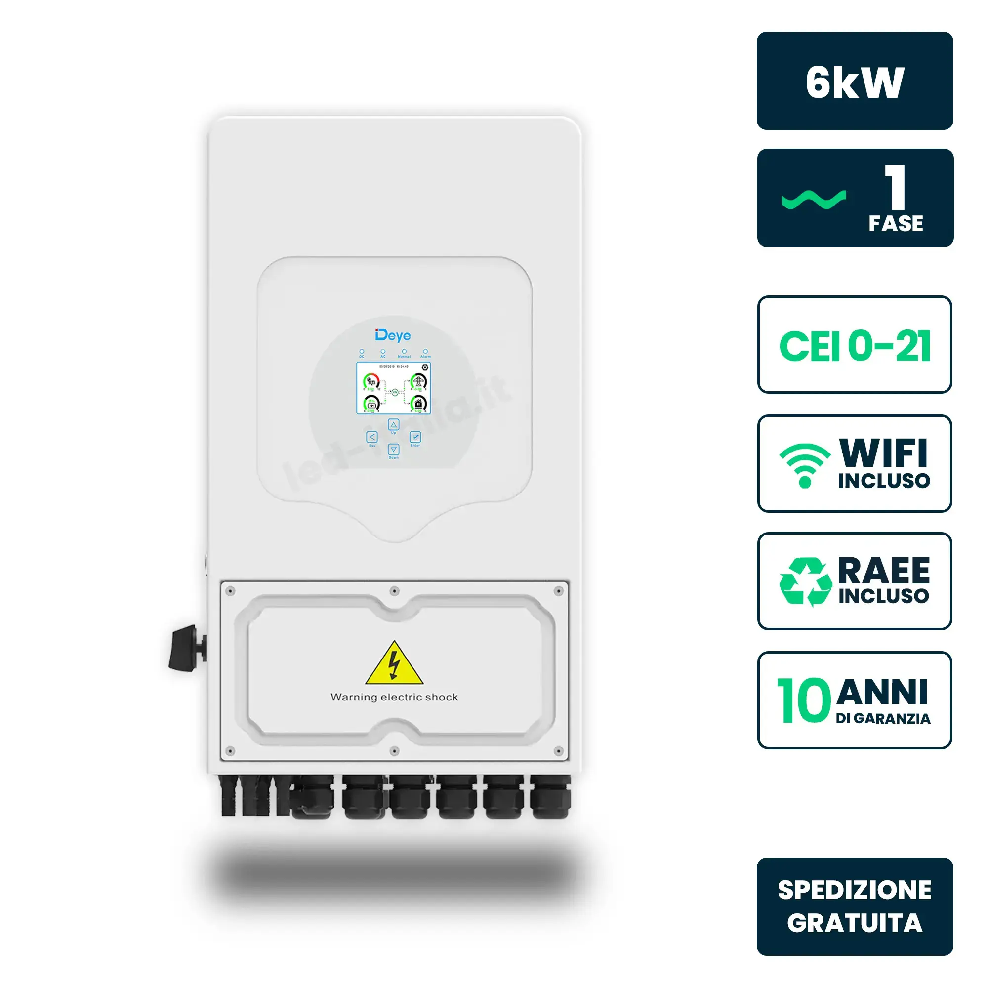 Onduleur solaire 6 kW — Deye (SUN-6K-SG05LP1-EU-AM2-P)