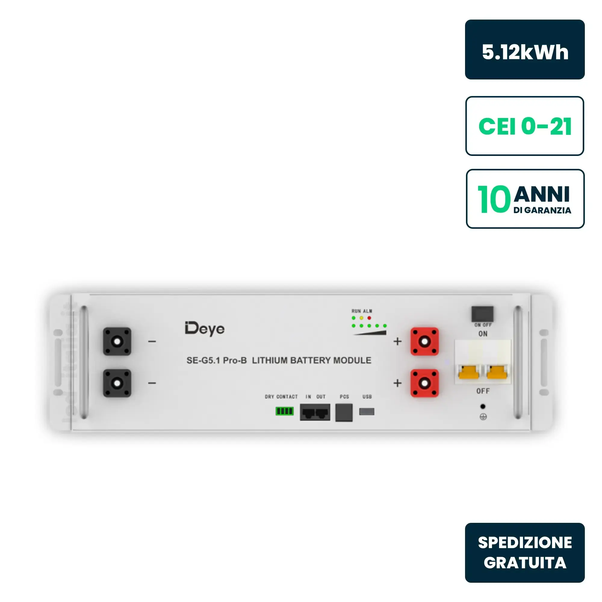 Batterie de stockage solaire 5,12 kWh — Deye (SE-G5.1PRO-B)