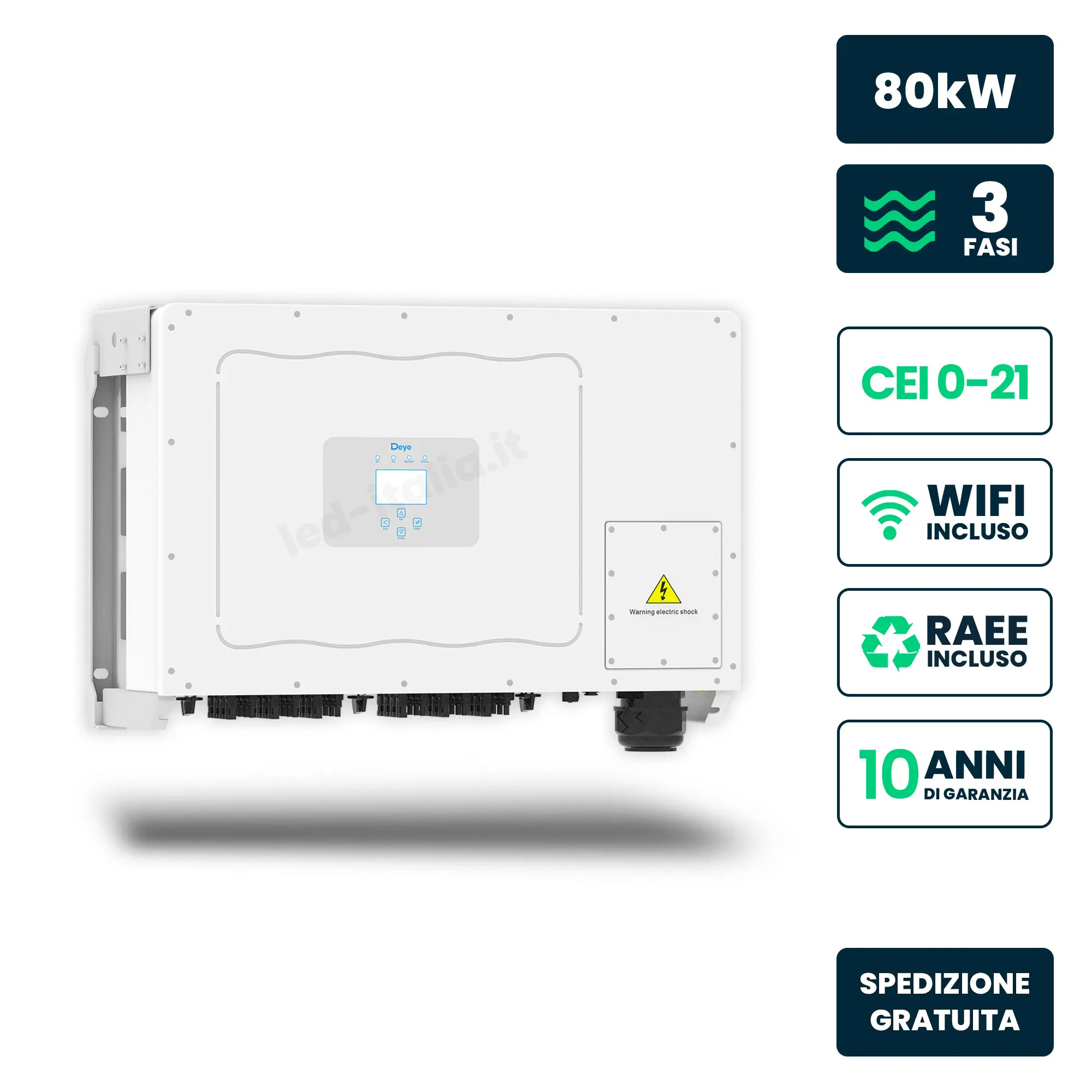 Onduleur solaire 80 kW — Deye (SUN-80K-G03)