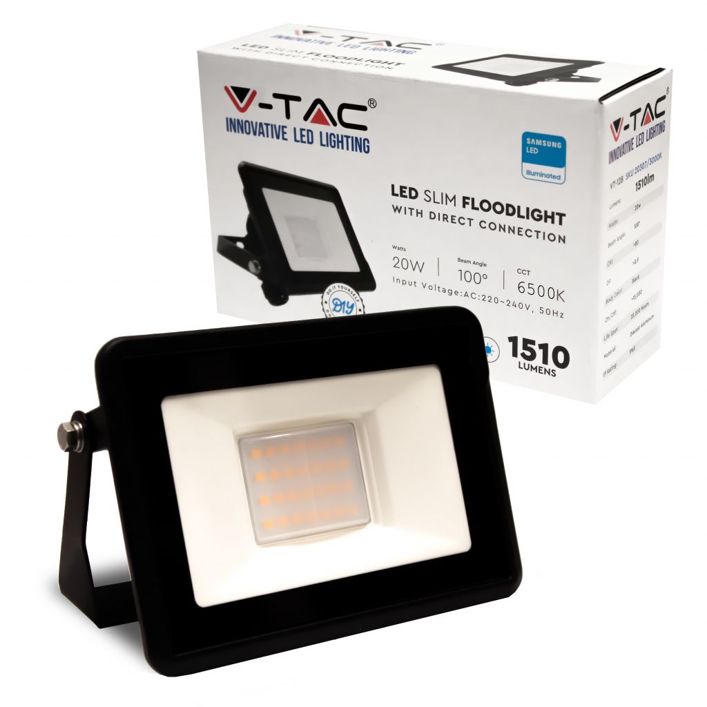 Projecteur LED 20 W — IP65, 6500K (VT-128)