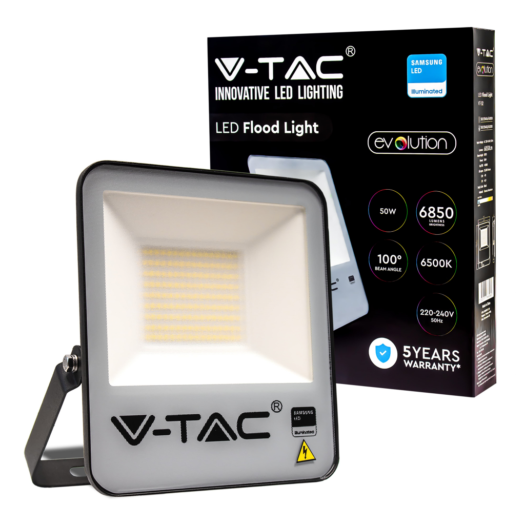 Projecteur LED 50 W — IP65, 6500K (VT-52)