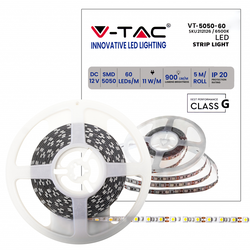 Bobine de ruban LED — IP20, 6500K (VT-5050-IP20)