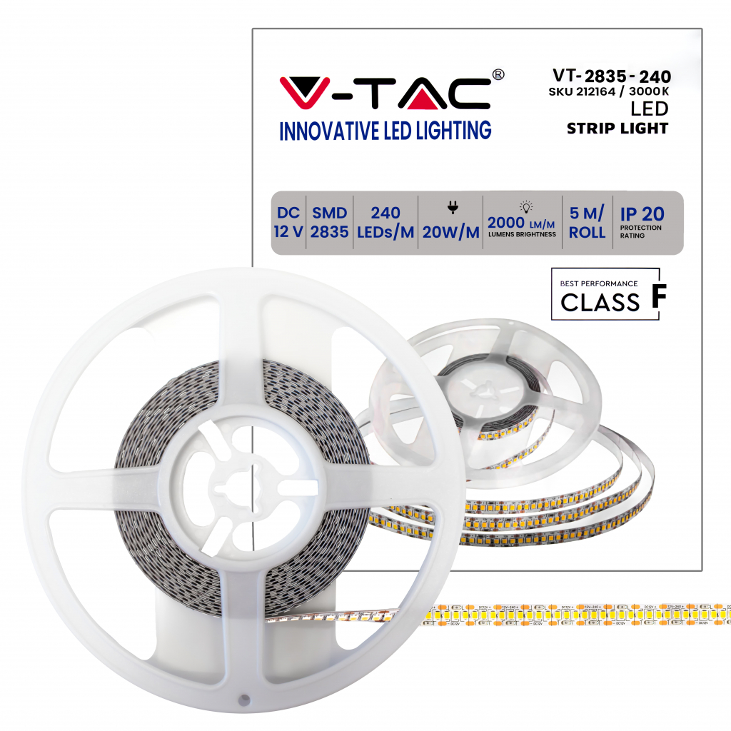 Bobine de ruban LED — IP20, 3000K (VT-2835-240-IP20)