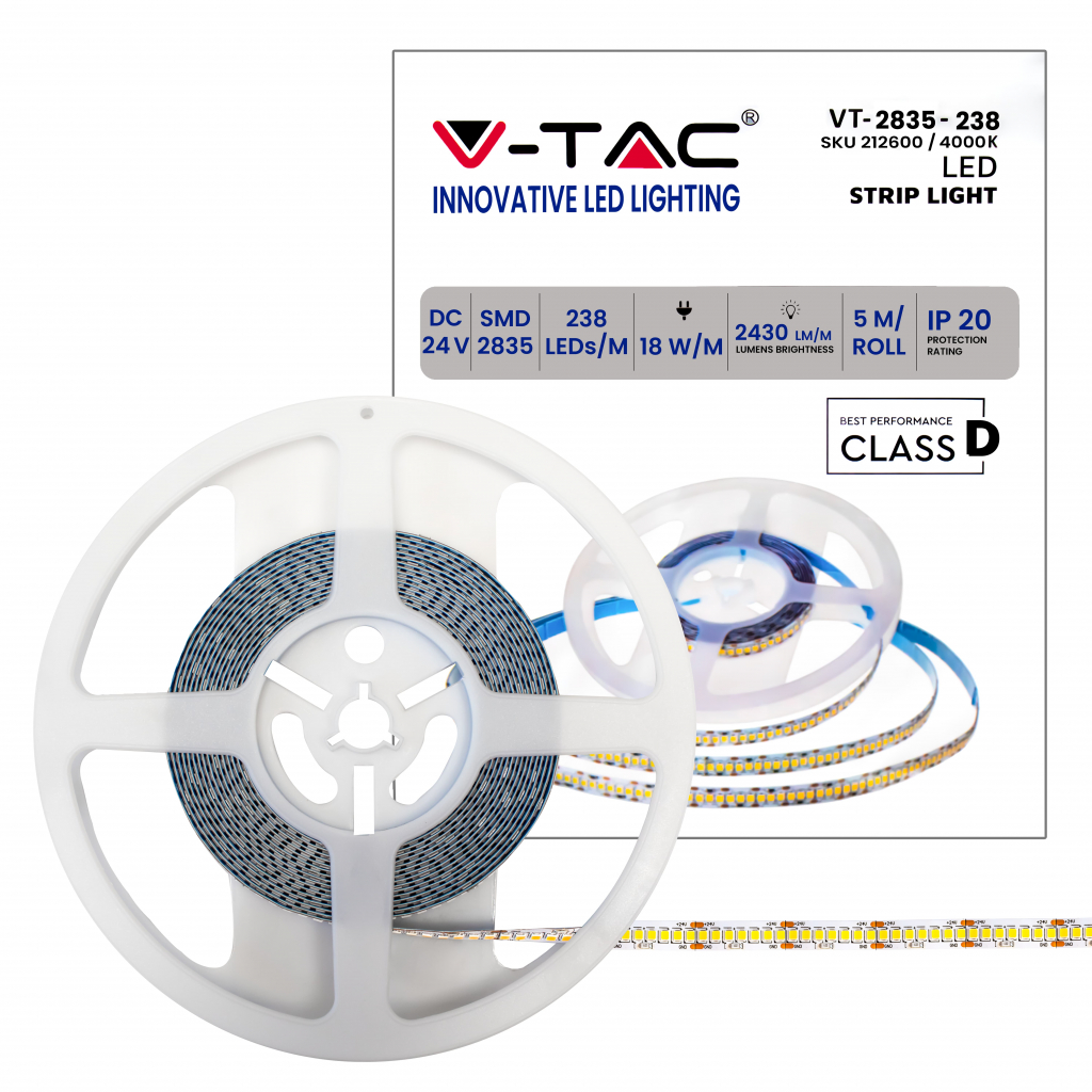 Bobine de ruban LED — IP20, 4000K (VT-2835-238)
