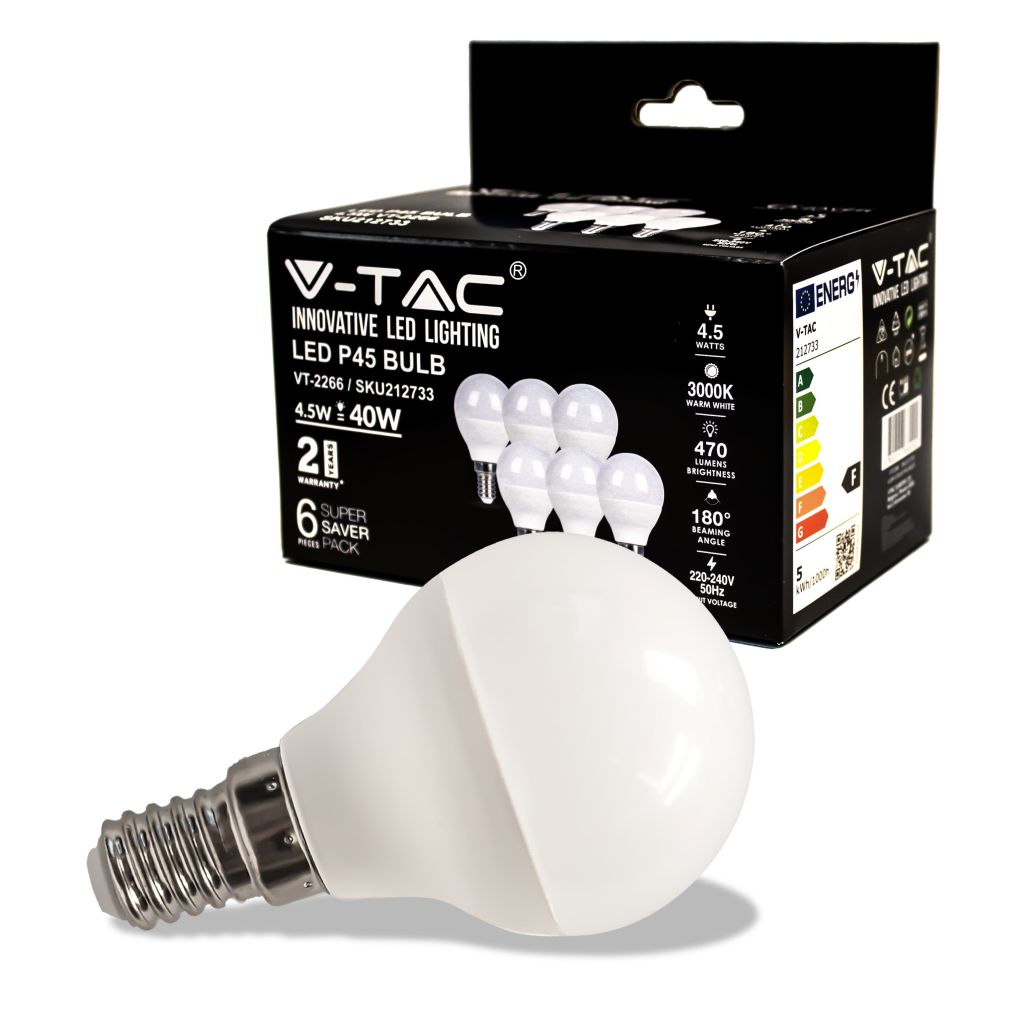 Ampoule LED 4,5 W — P45, 3000K (VT-2266)