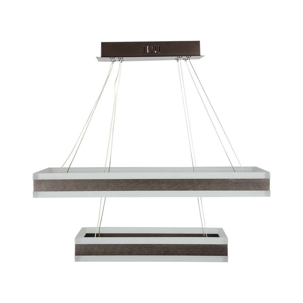 Suspension LED design 113 W — rectangles métal marron, dimmable, 3000K