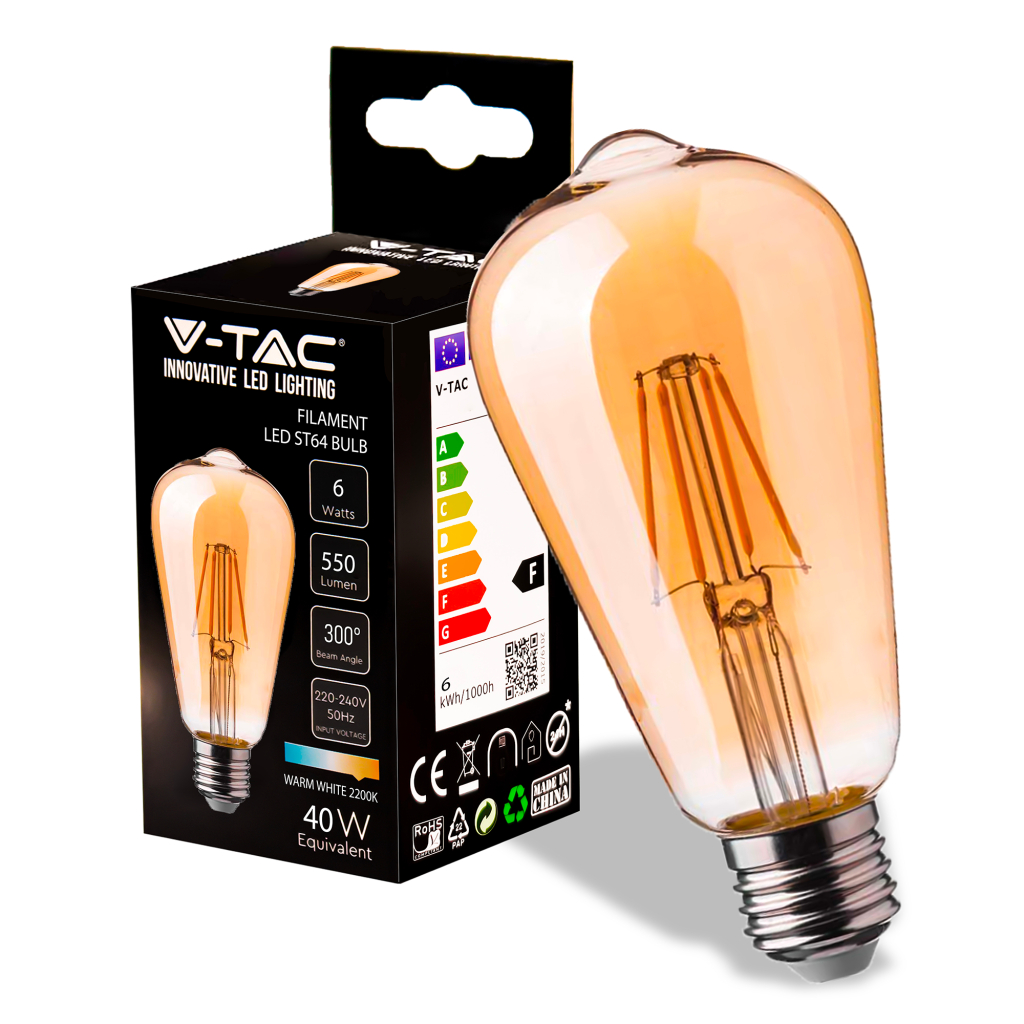 Ampoule LED E27 6 W — ST64, 2200K