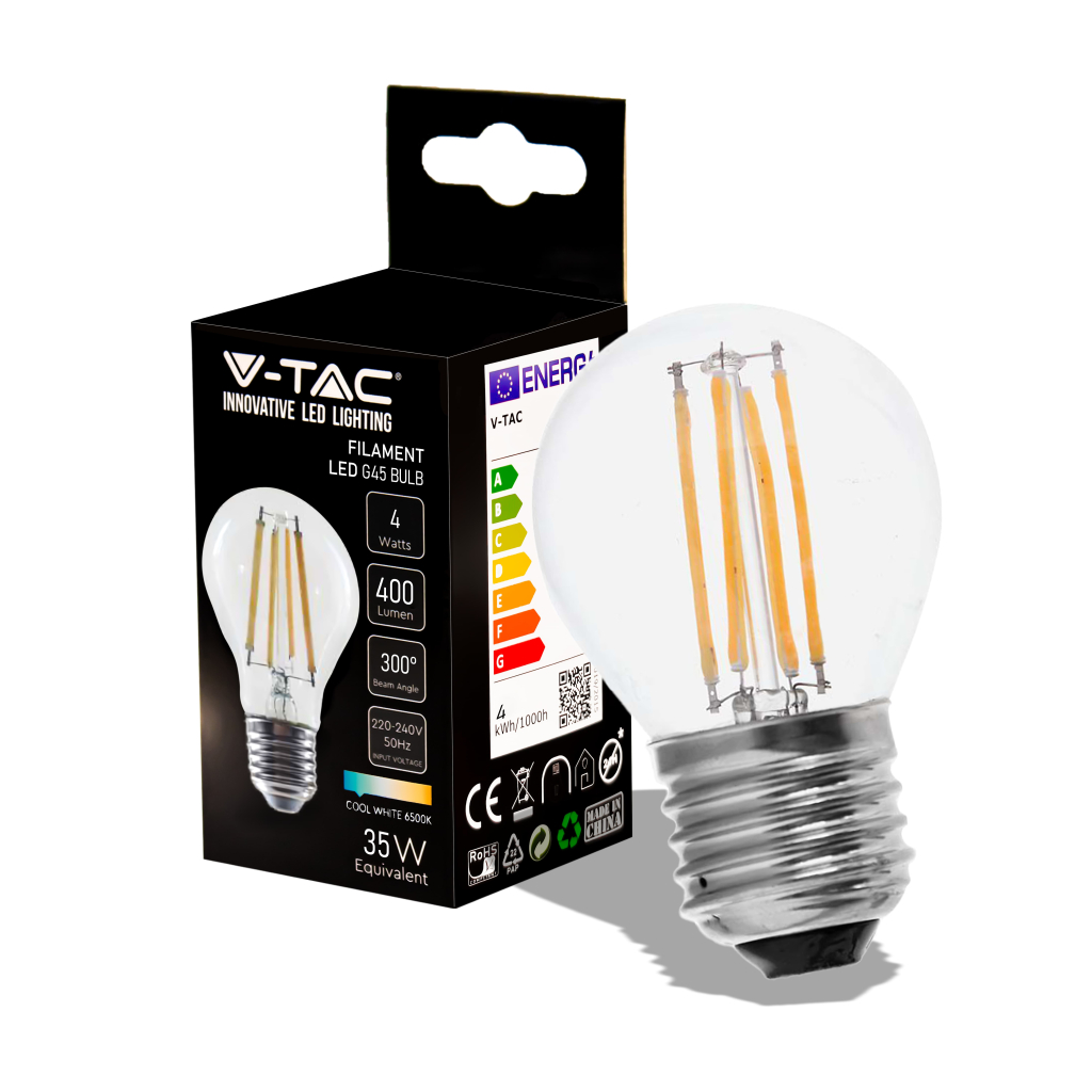 Ampoule LED E27 4 W — G45, 6500K
