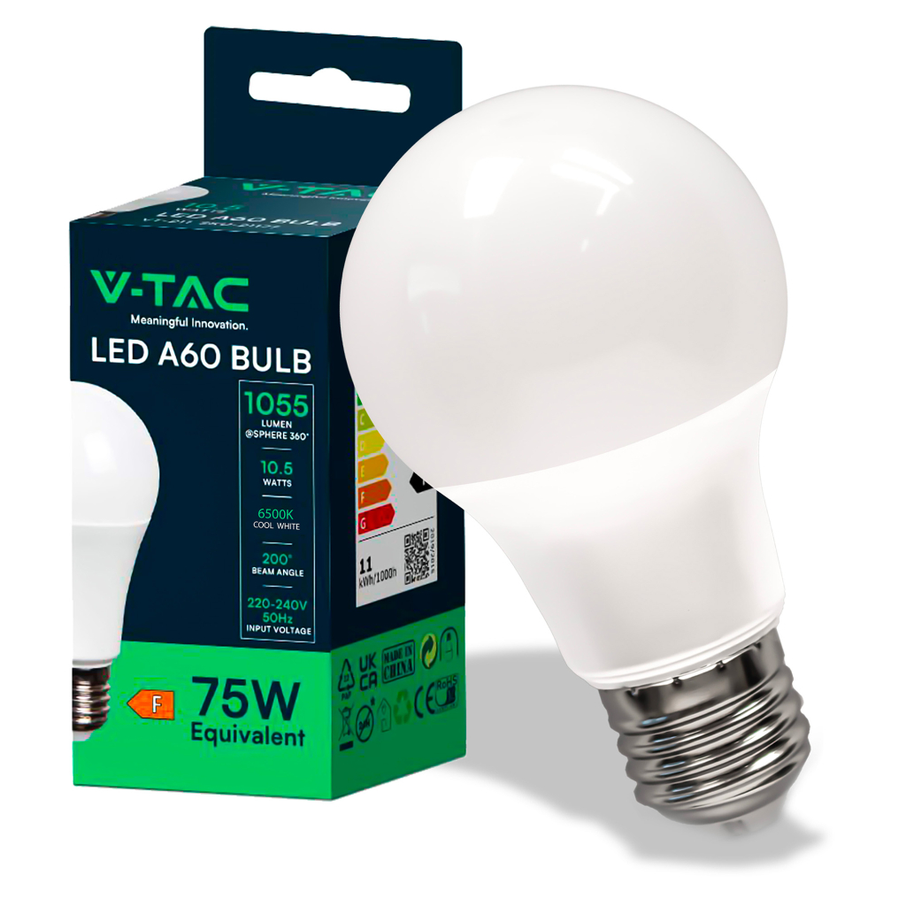 Ampoule LED E27 10,5 W — A60, 4000K (VT-2112-N)