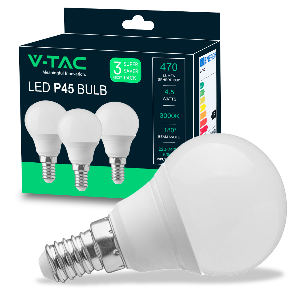 Ampoule LED E14 4,5 W — P45, 3000K (VT-2156)