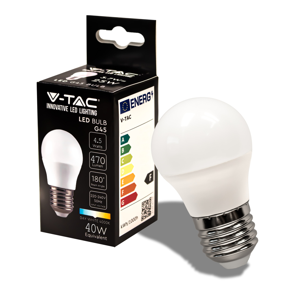 Ampoule LED E27 4,5 W — G45, 4000K (VT-1879)