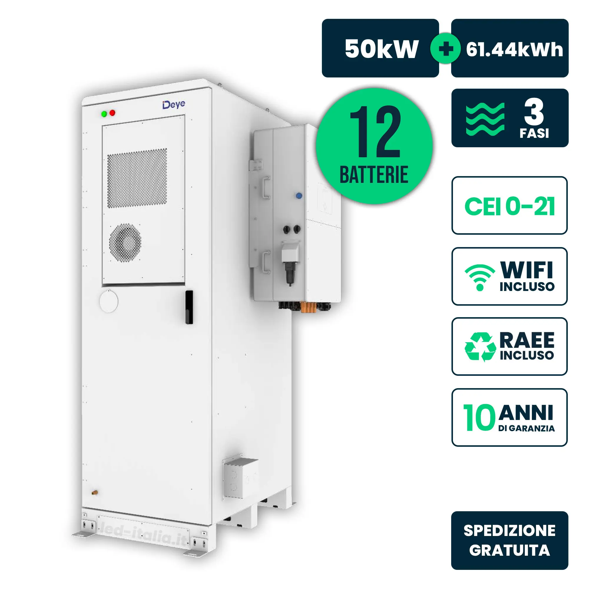 Kit solaire complet 50 kW — 61,44 kWh (GE-F60)