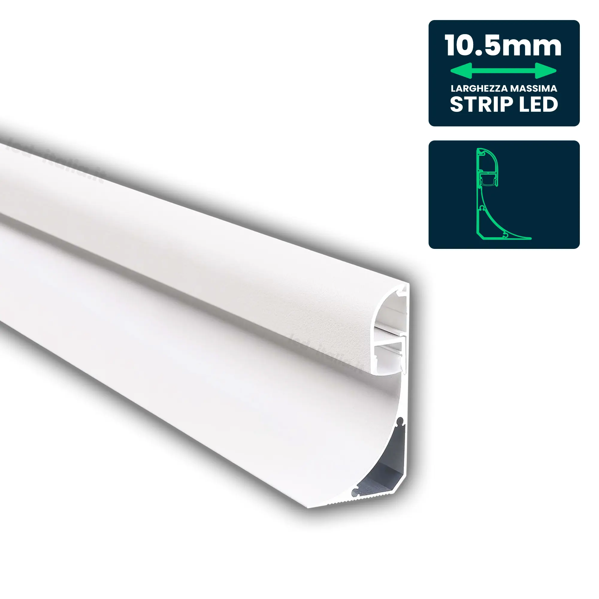 Profilé aluminium d'angle pour ruban LED — IP20 (VT-8208)