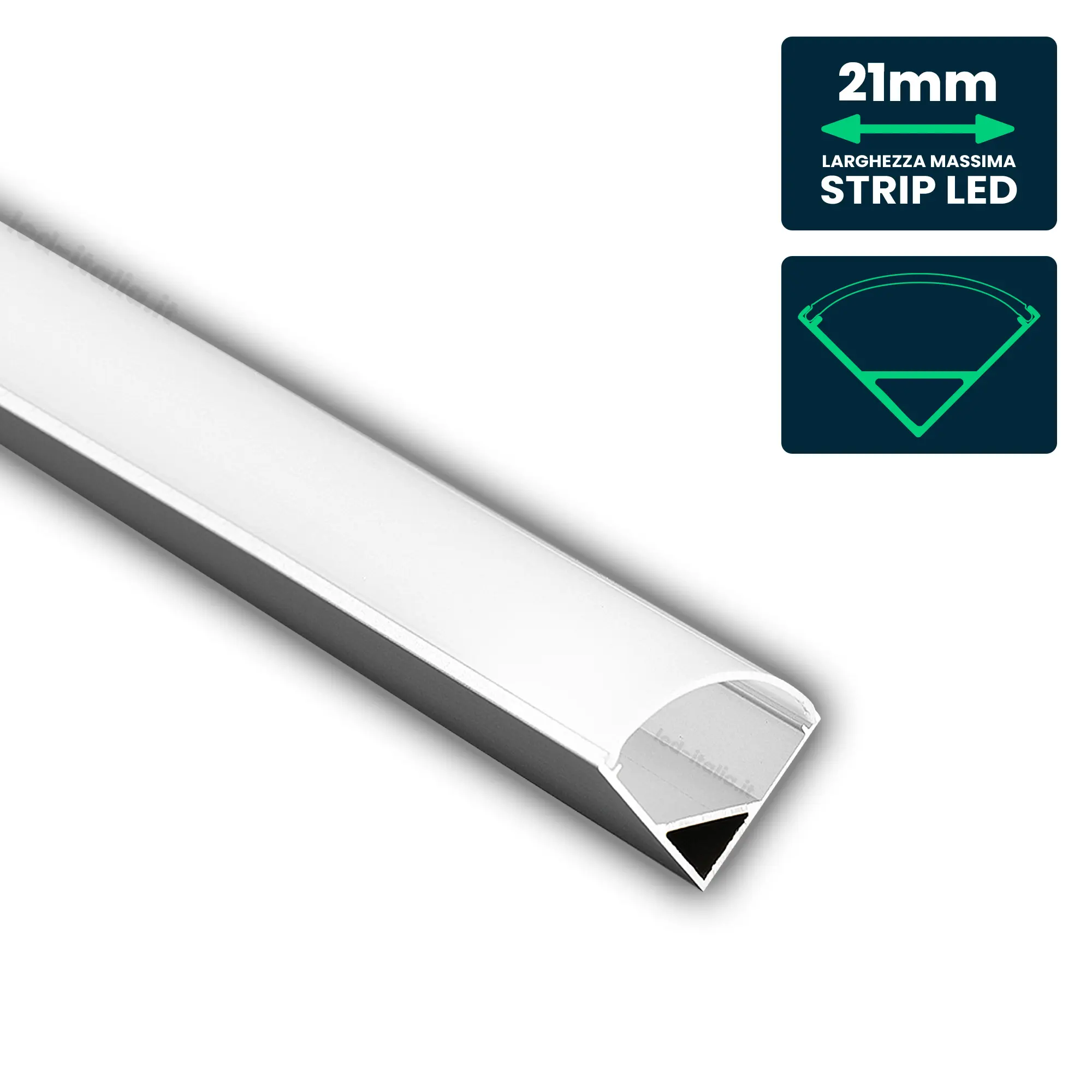 Profilé aluminium d'angle pour ruban LED