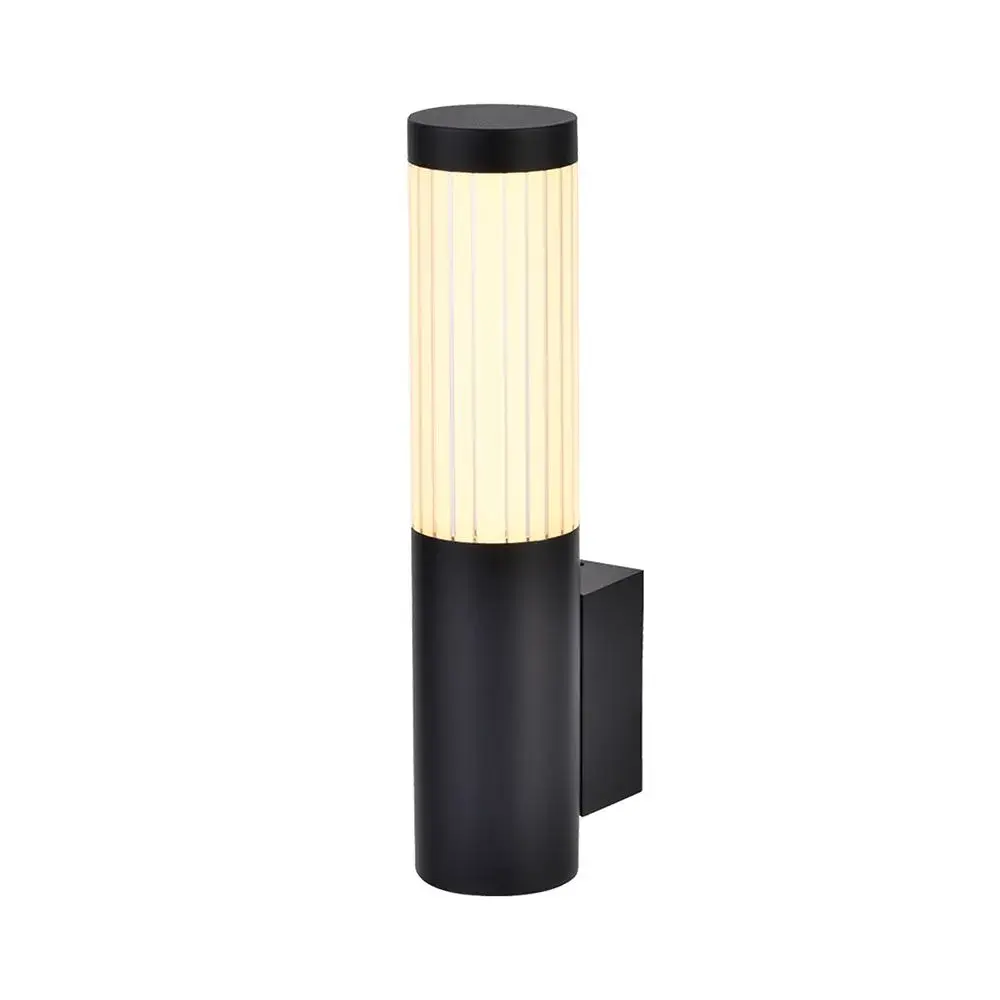 Applique LED extérieure cylindrique 6 W — acier noir, 3000K