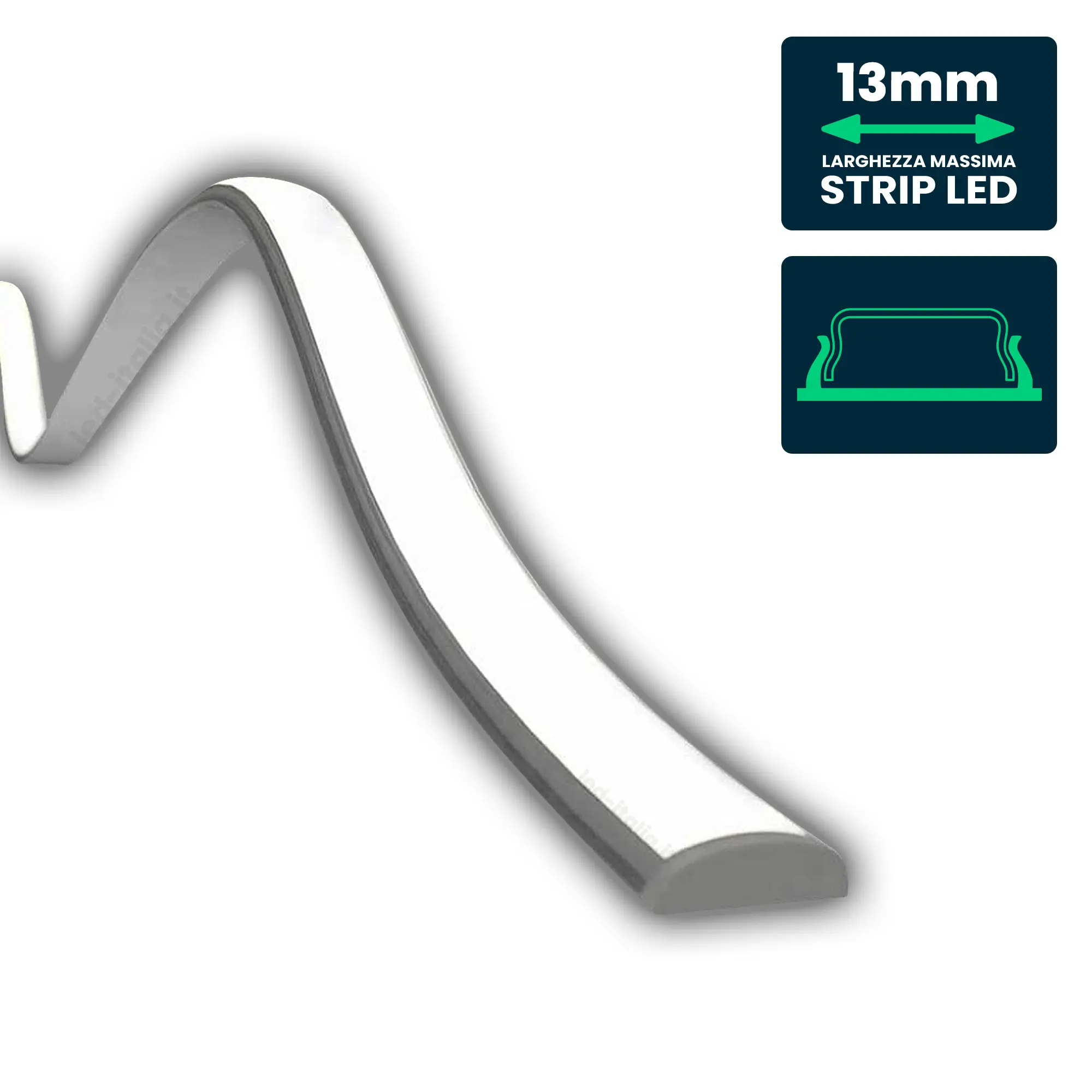 Profilé aluminium linéaire pour ruban LED — IP20 (VT-8138)