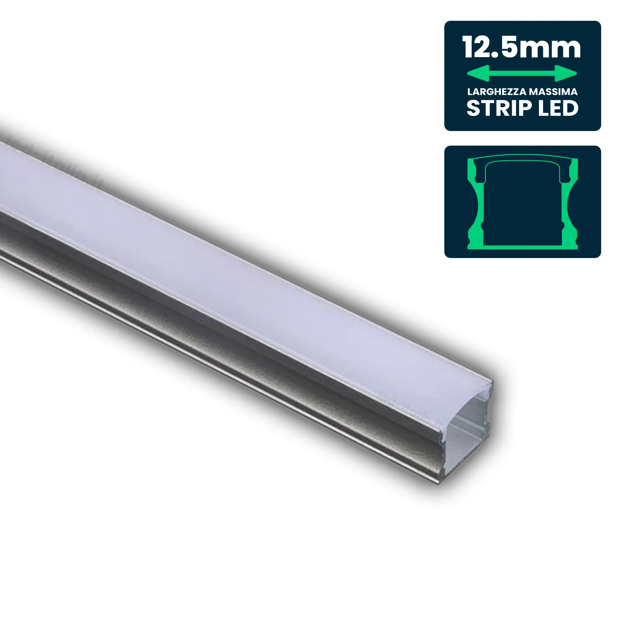Profilé aluminium linéaire pour ruban LED — IP20 (VT-8110)