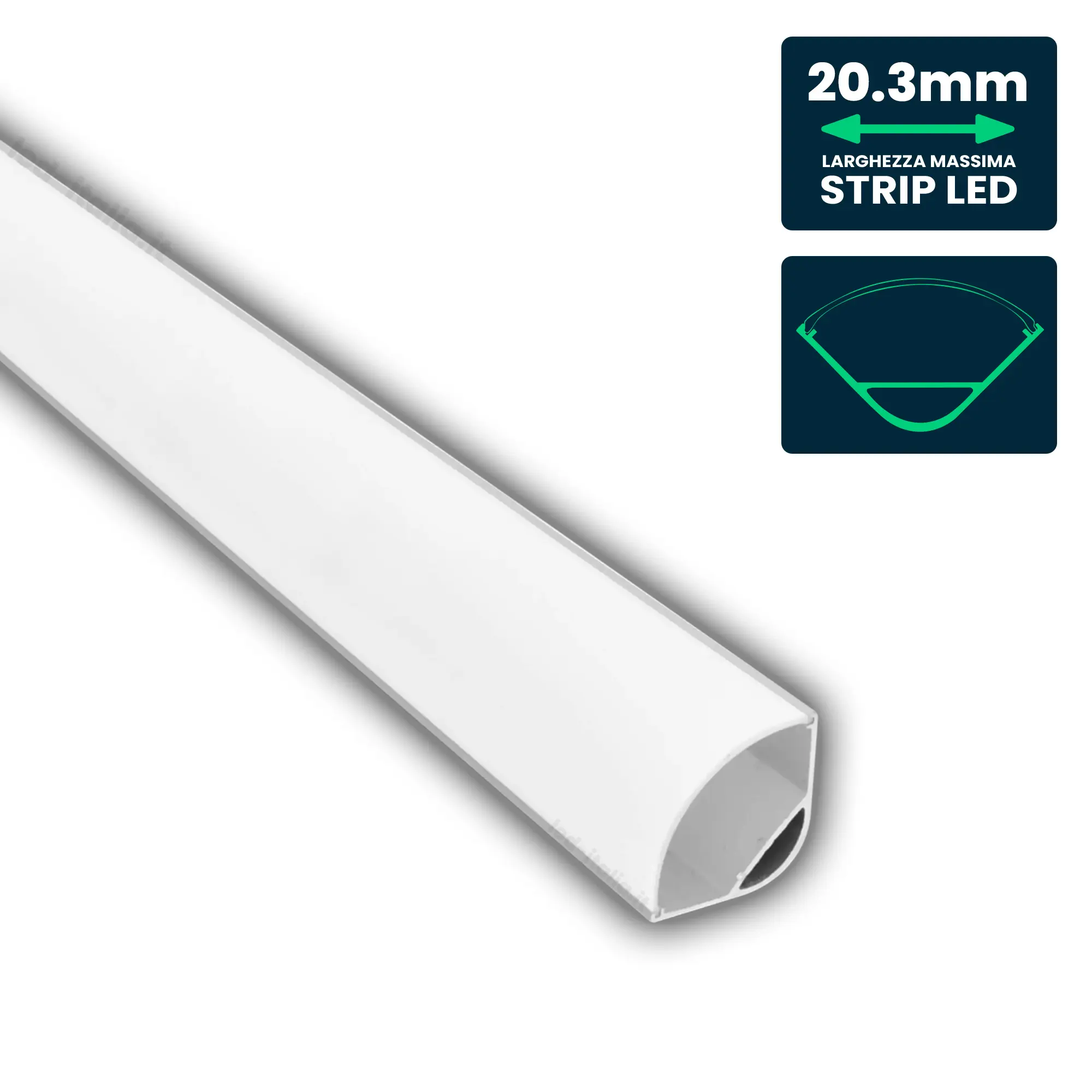Profilé aluminium d'angle pour ruban LED — IP20 (VT-8105)