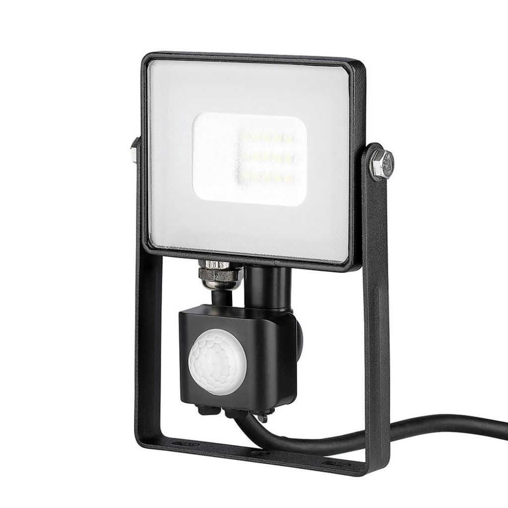 Projecteur LED 10 W avec détecteur PIR et crépusculaire — noir, 3000K