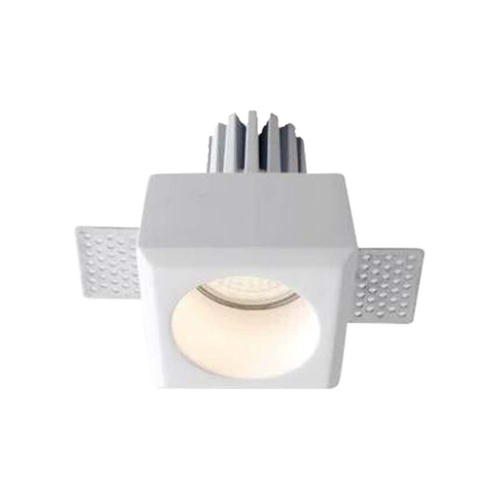 Support de spot GU10 encastrable — plâtre blanc, carré