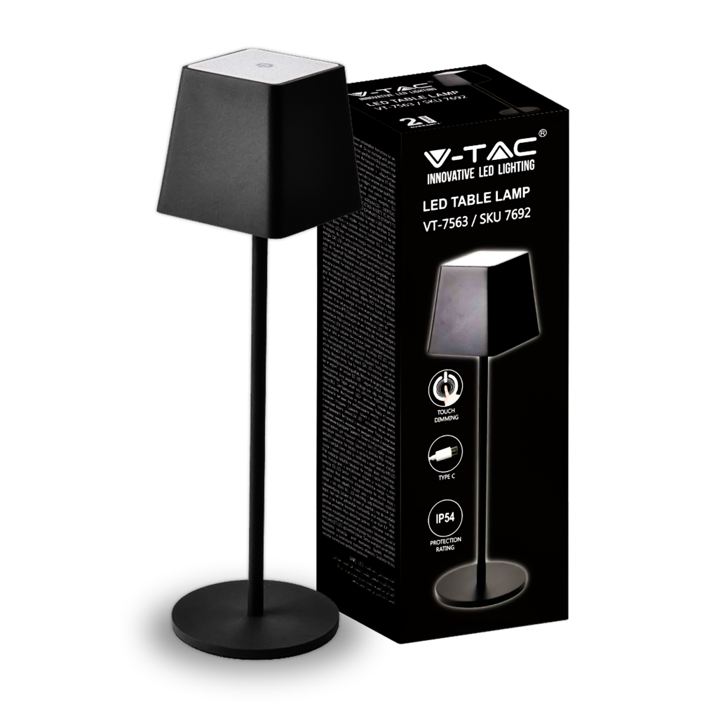 Lampe de table LED rechargeable 2 W — IP54, 3000K (VT-7563)