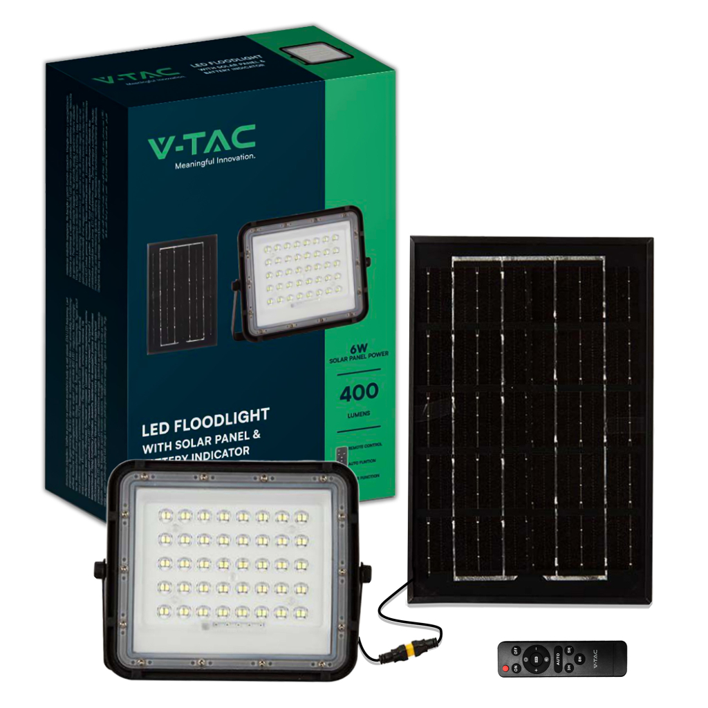 Projecteur LED solaire — IP65, 4000K (VT-40W)
