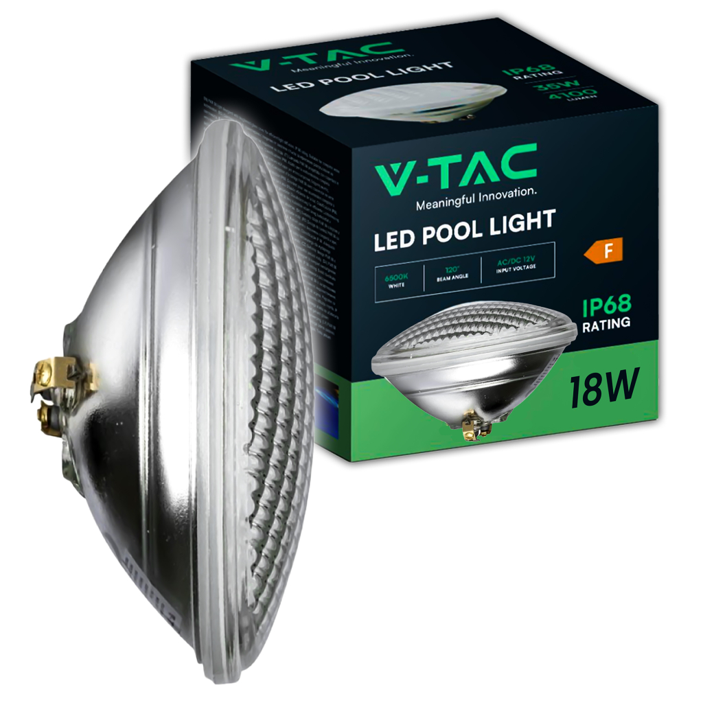 Lampe LED immergeable pour piscine 18 W — IP68, 6500K