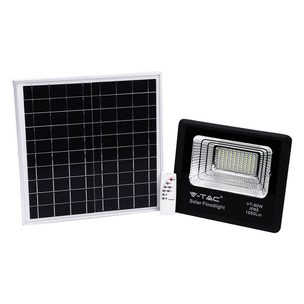 Projecteur LED solaire 20 W — IP65, 4000K (VT-60W)