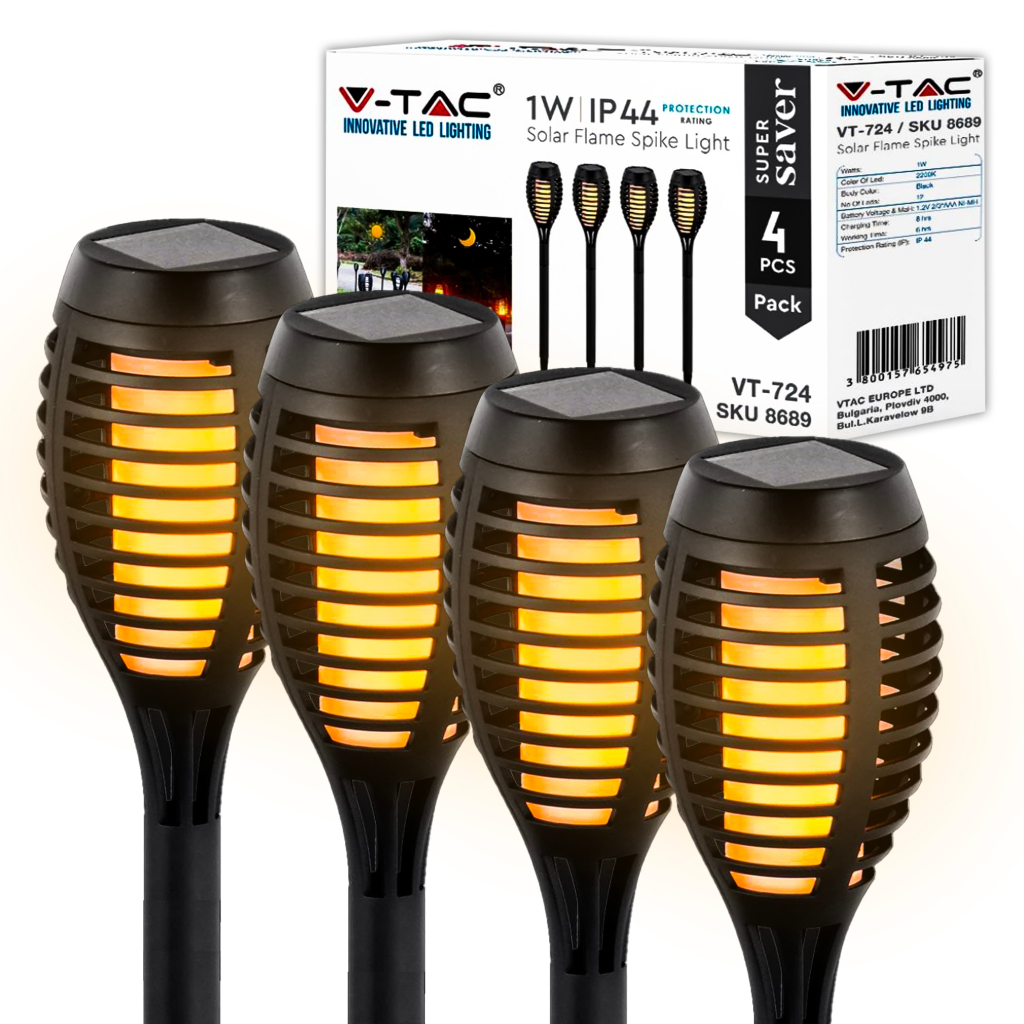 Lampe LED solaire de jardin 1 W — IP44, 2200K