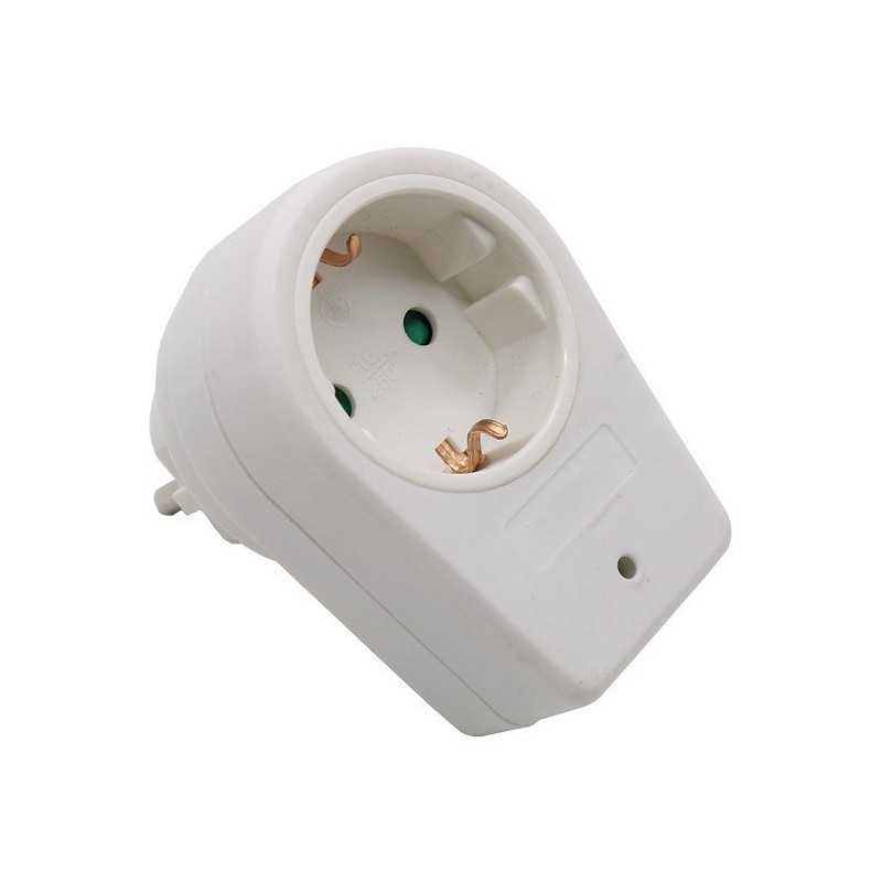 Adaptateur secteur avec prise Schuko — blanc