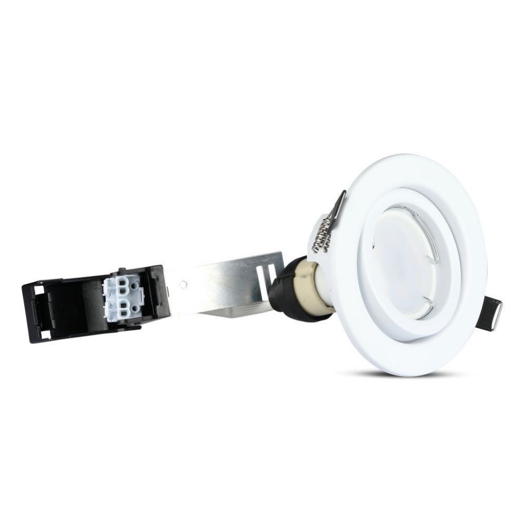 Support de spot LED encastrable GU10 5 W — rond, blanc, 6400K