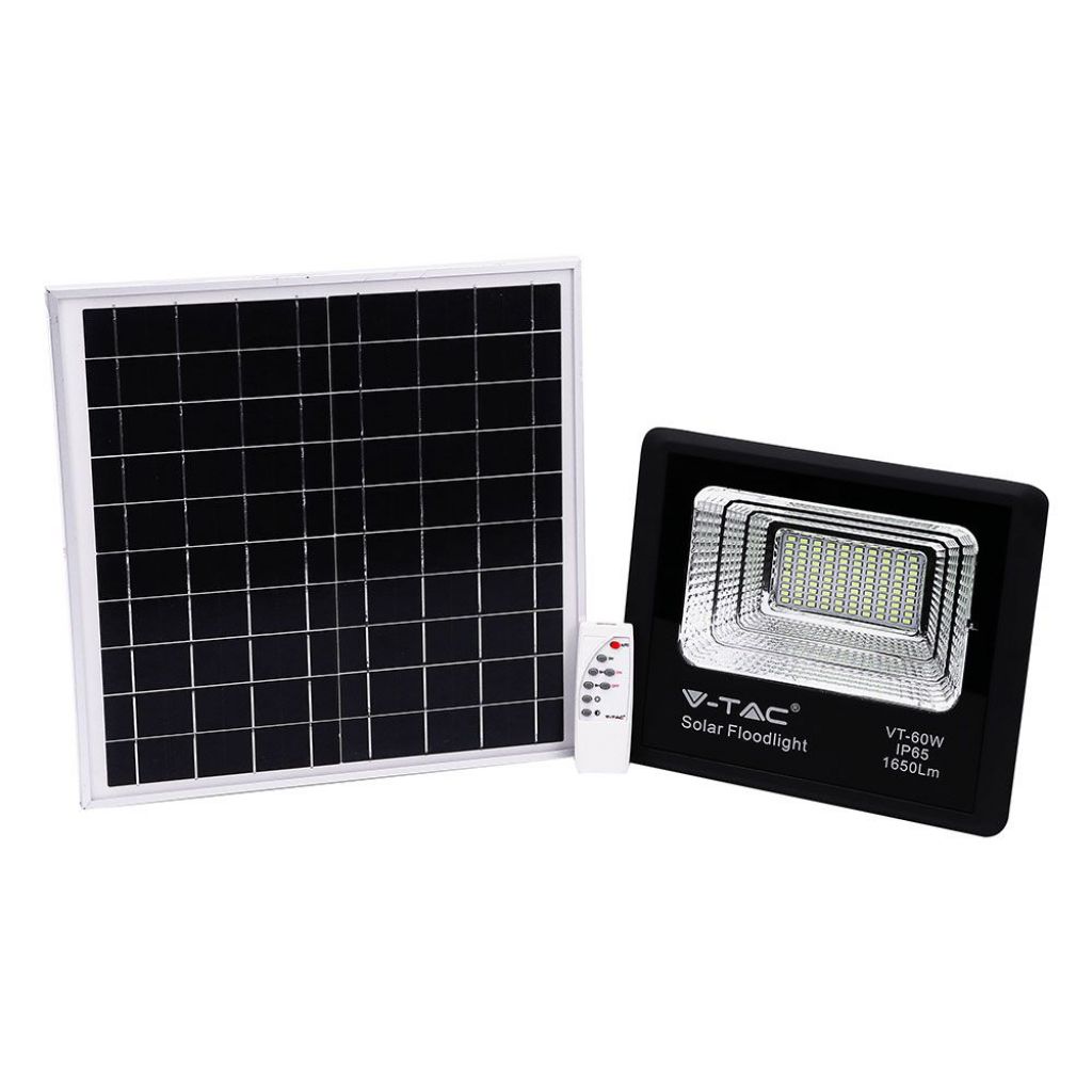Projecteur LED solaire 20 W — IP65, 6000K